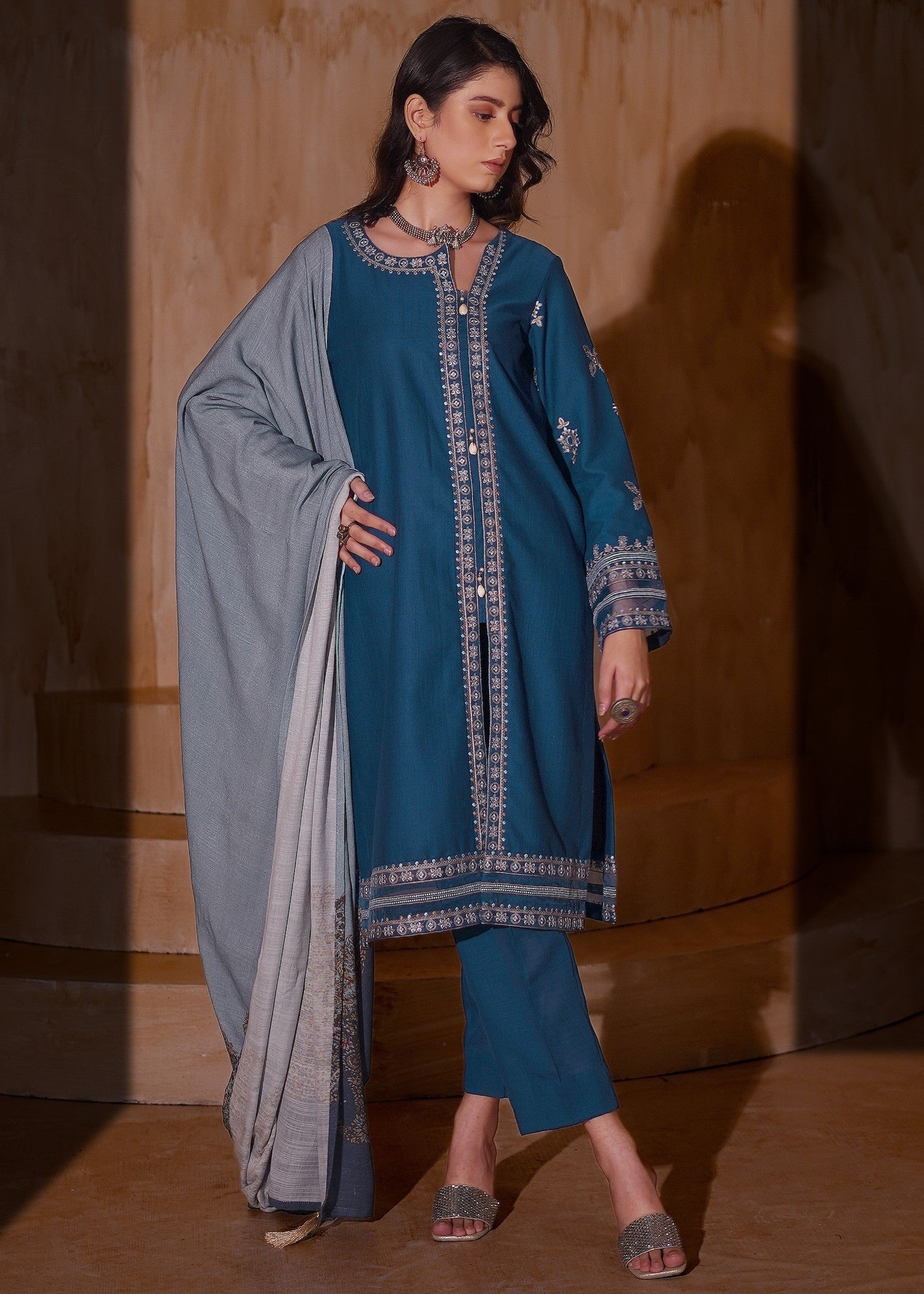 Aayra AY1144 Yale Blue Women 3pcs