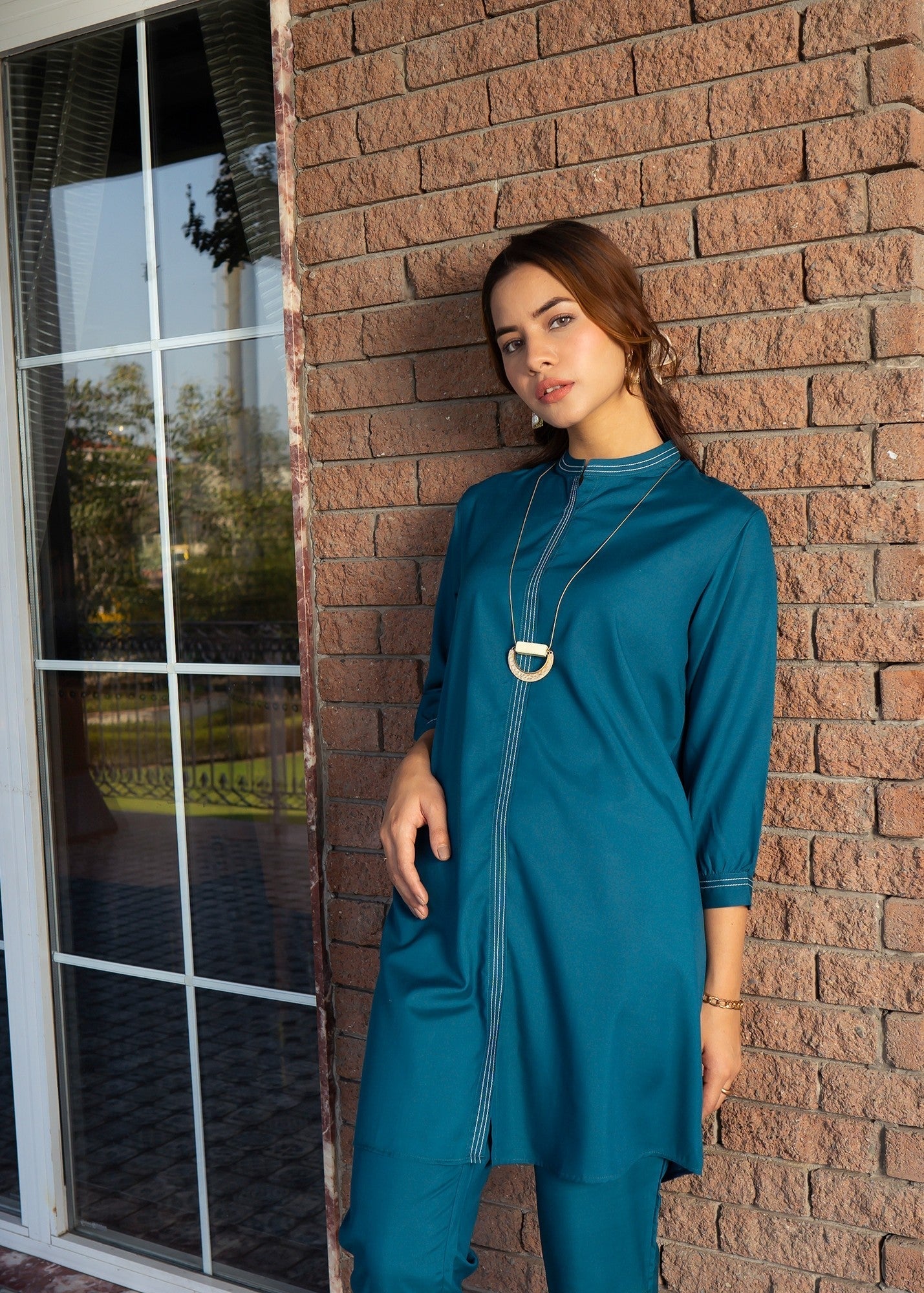 Vestilewear Teal Co Ord Set Stitched Suit (All Season) VW05 A Women 2pcs