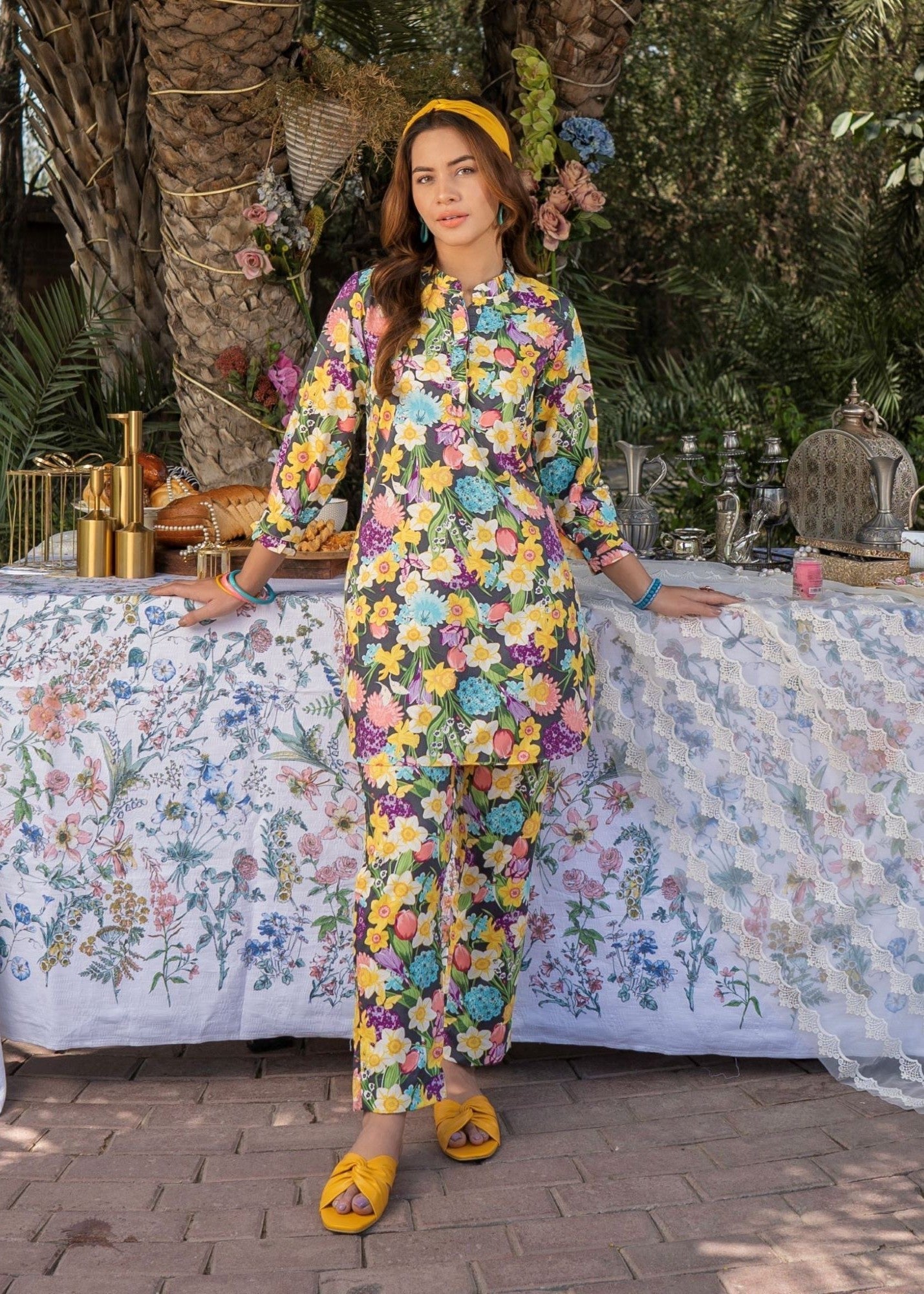 Vestilewear Floral Print Women Stitched Suit (All Season) VW01 C Women 2pcs