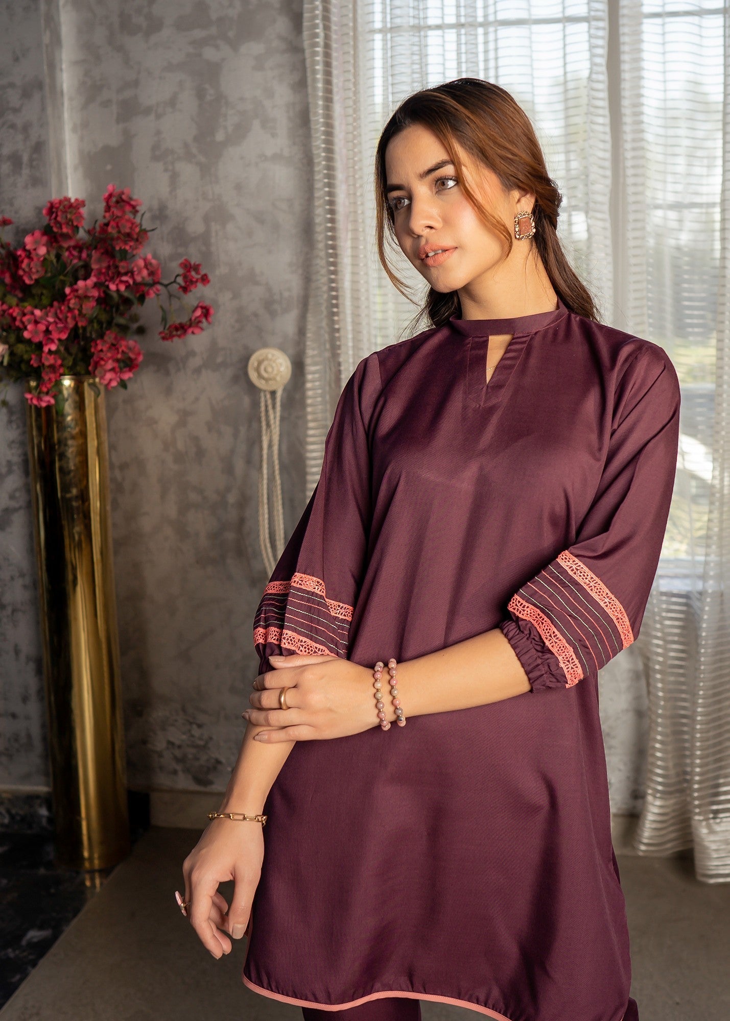 Vestilewear Burgundy Women Stitched Suit (All Season) VW13 A Women 2pcs