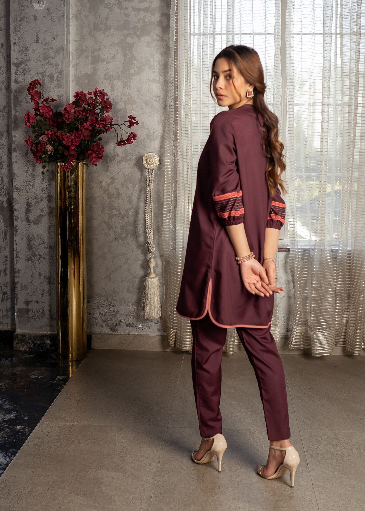 Vestilewear Burgundy Women Stitched Suit (All Season) VW13 A Women 2pcs