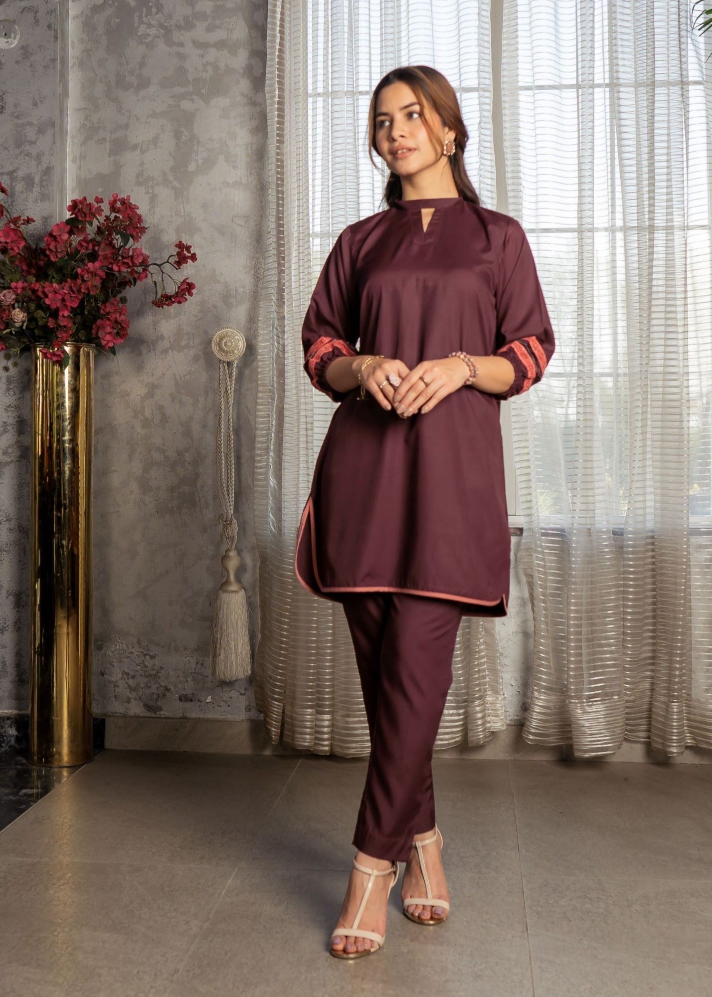 Vestilewear Burgundy Women Stitched Suit (All Season) VW13 A Women 2pcs