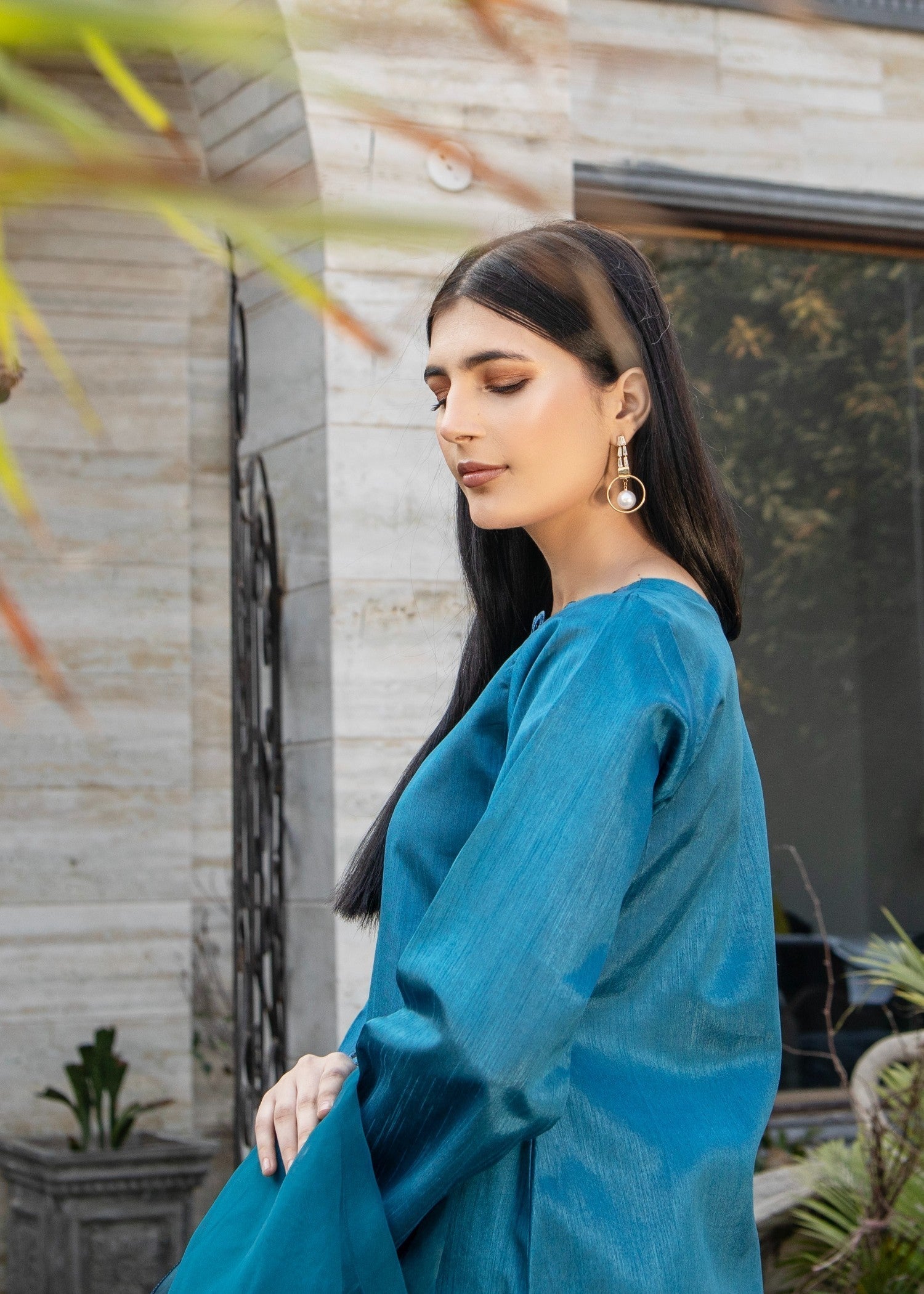 Naaz Couture Teal Raw Silk Suit Women 3pcs