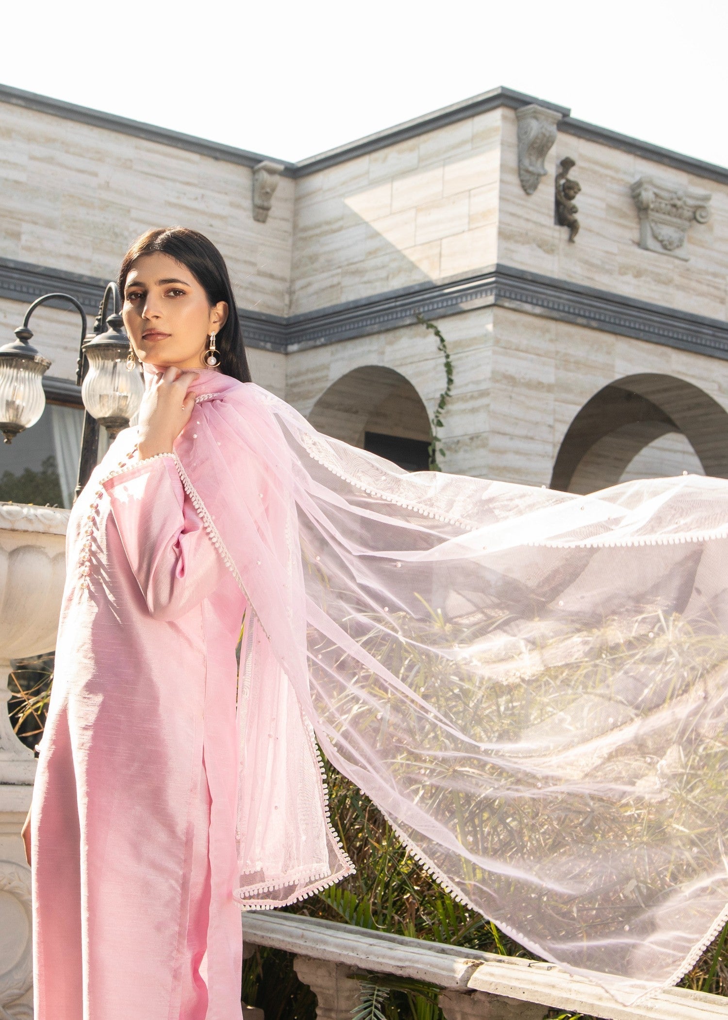 Naaz Couture Pastel Pink Raw Silk Suit Women 3pcs