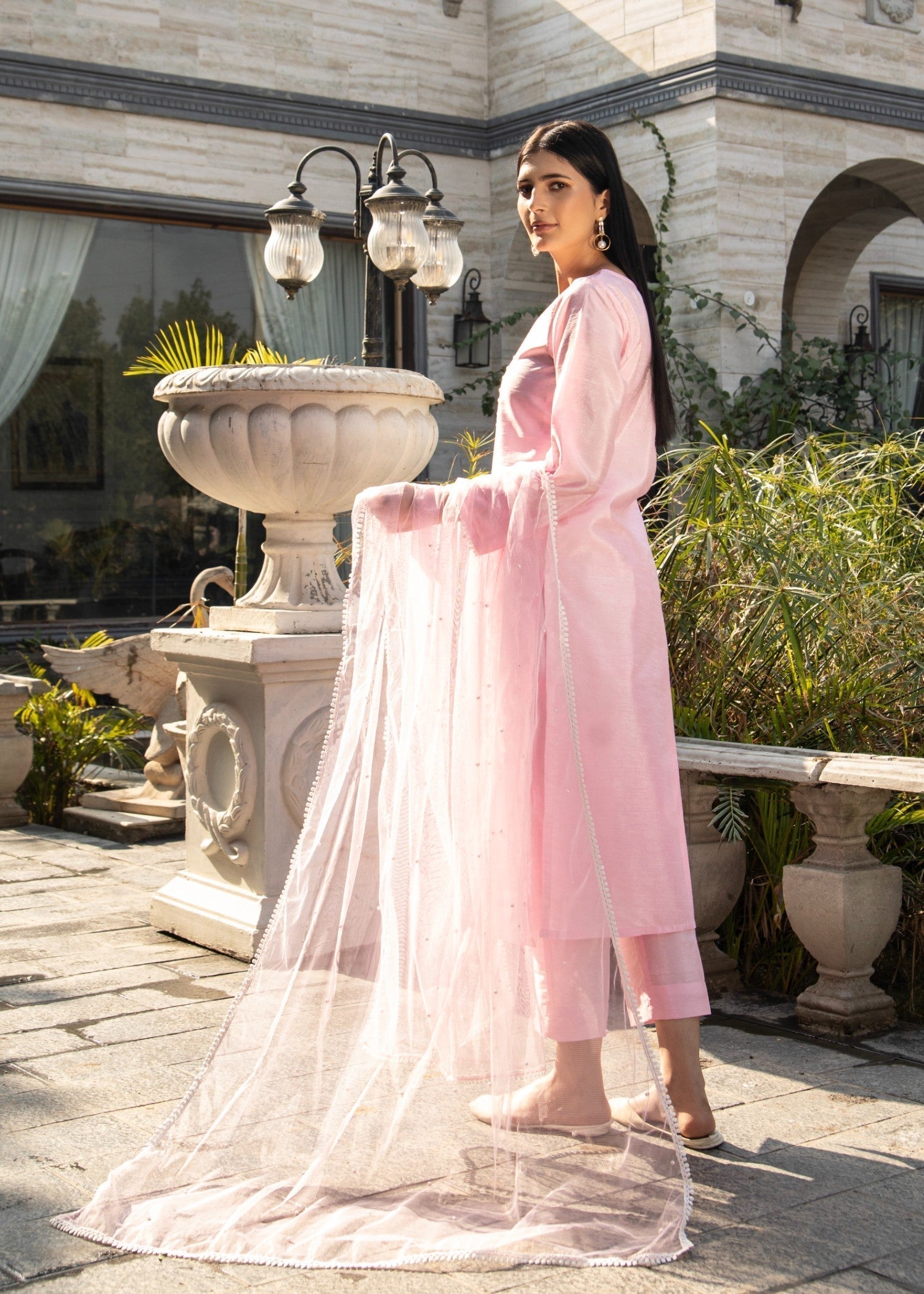 Naaz Couture Pastel Pink Raw Silk Suit Women 3pcs