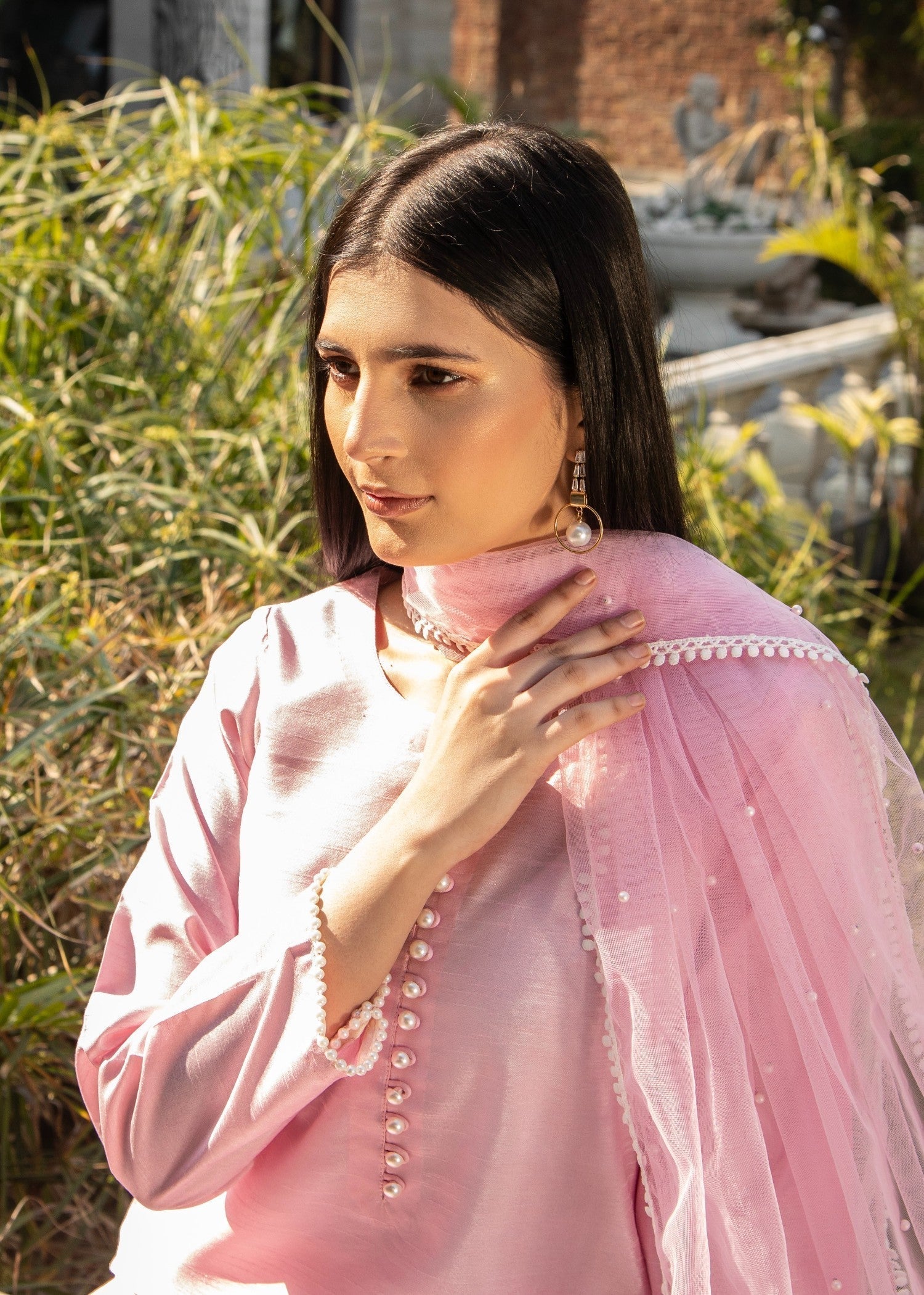 Naaz Couture Pastel Pink Raw Silk Suit Women 3pcs