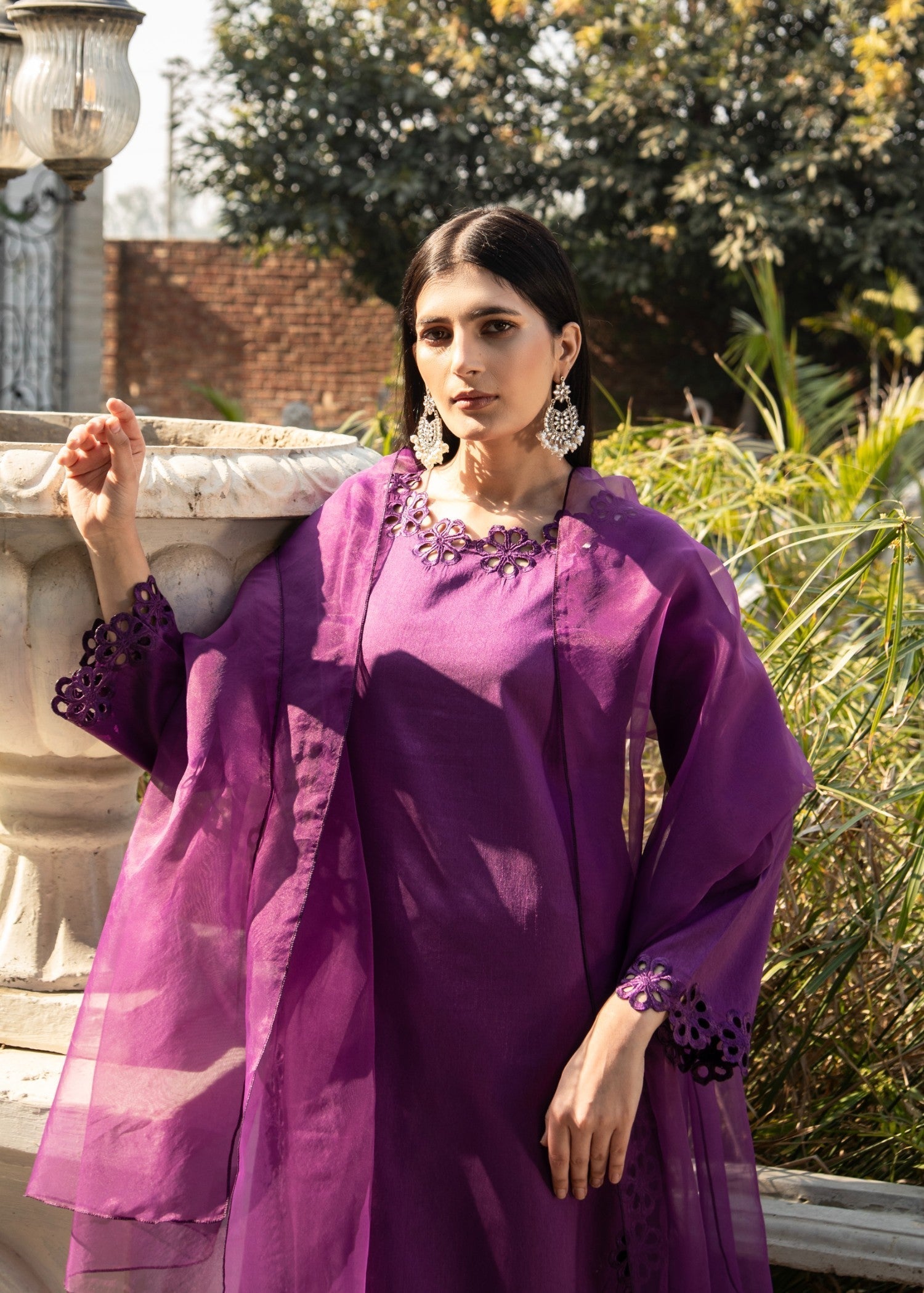 Naaz Couture Iris Purple Raw Silk Suit Women 3pcs