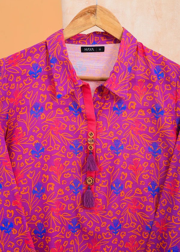 Haya Printed Suit Shoking Pink SW24 286 Women 2pcs