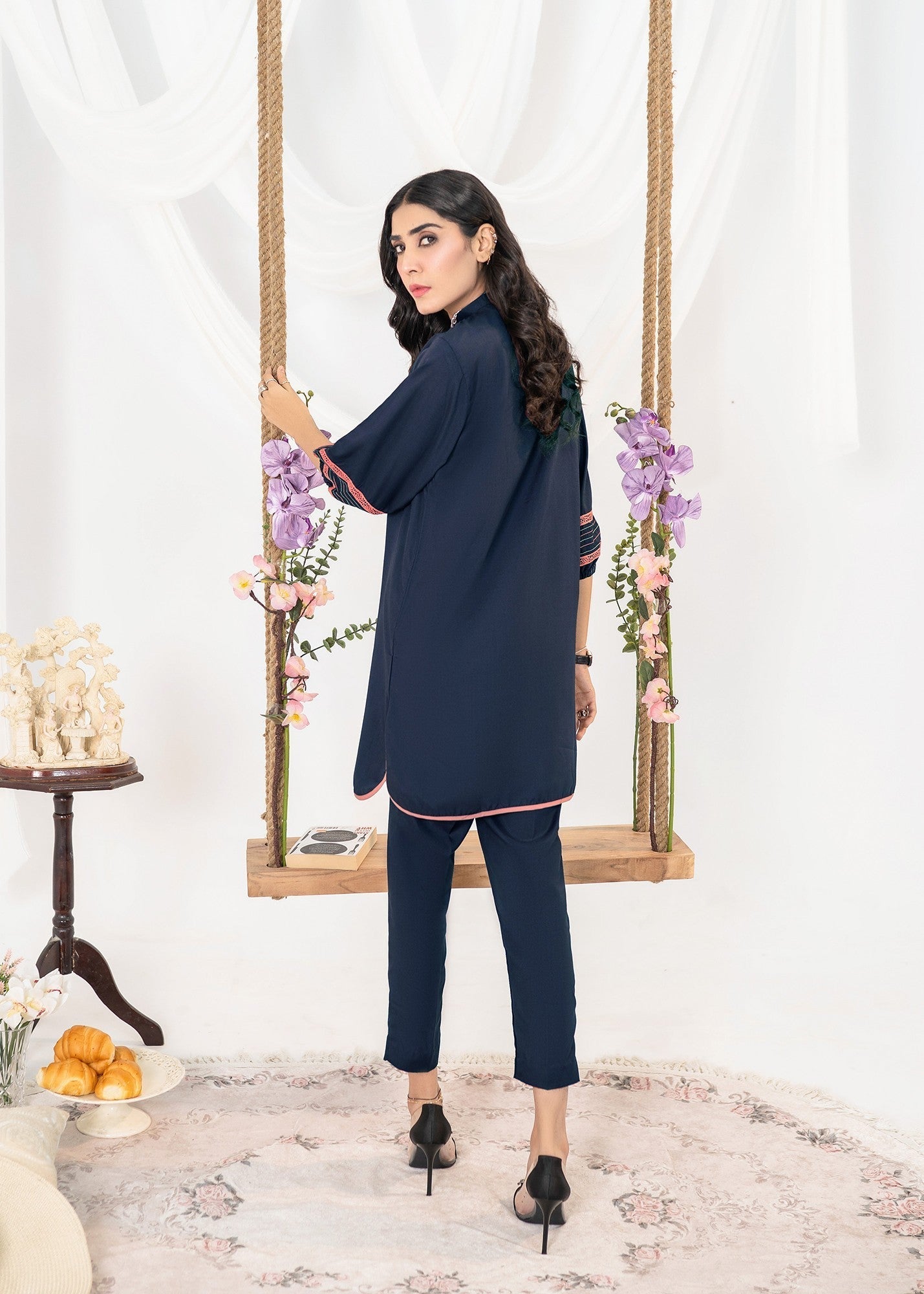Vestilewear Navy Blue Women Co Ord Sets Stitched Suit (All Season) VW13 B Women 2pcs