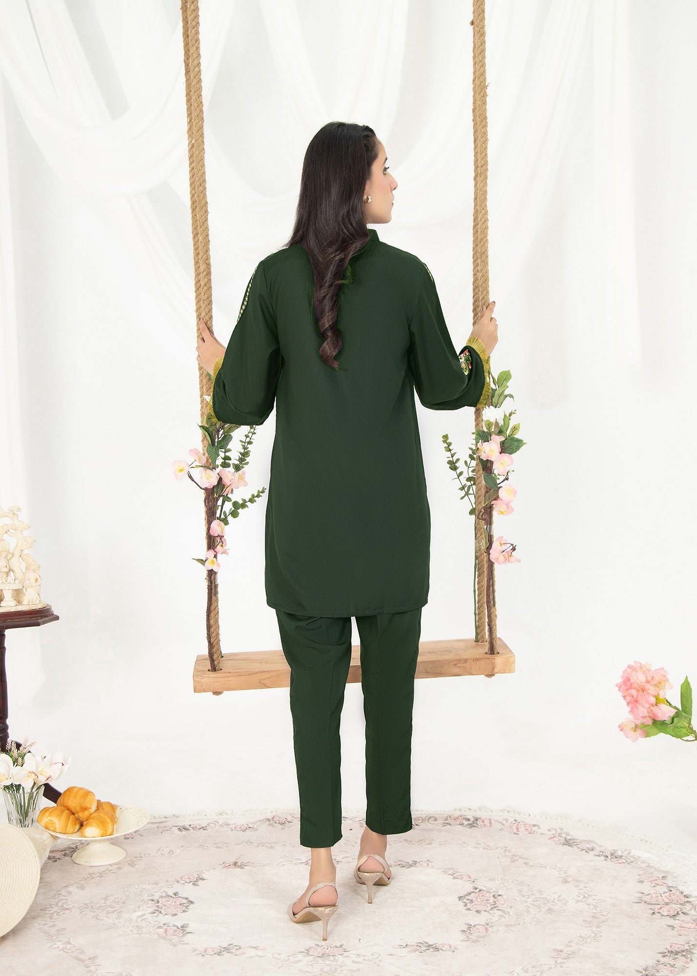 Vestilewear Green Women Kurta Set Stitched Suit VW12 A Women 2pcs
