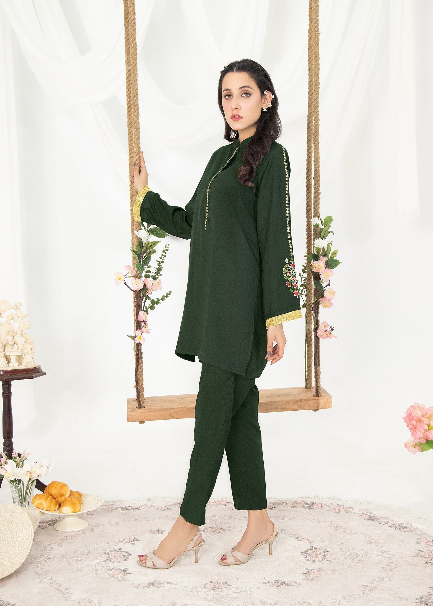 Vestilewear Green Women Kurta Set Stitched Suit VW12 A Women 2pcs
