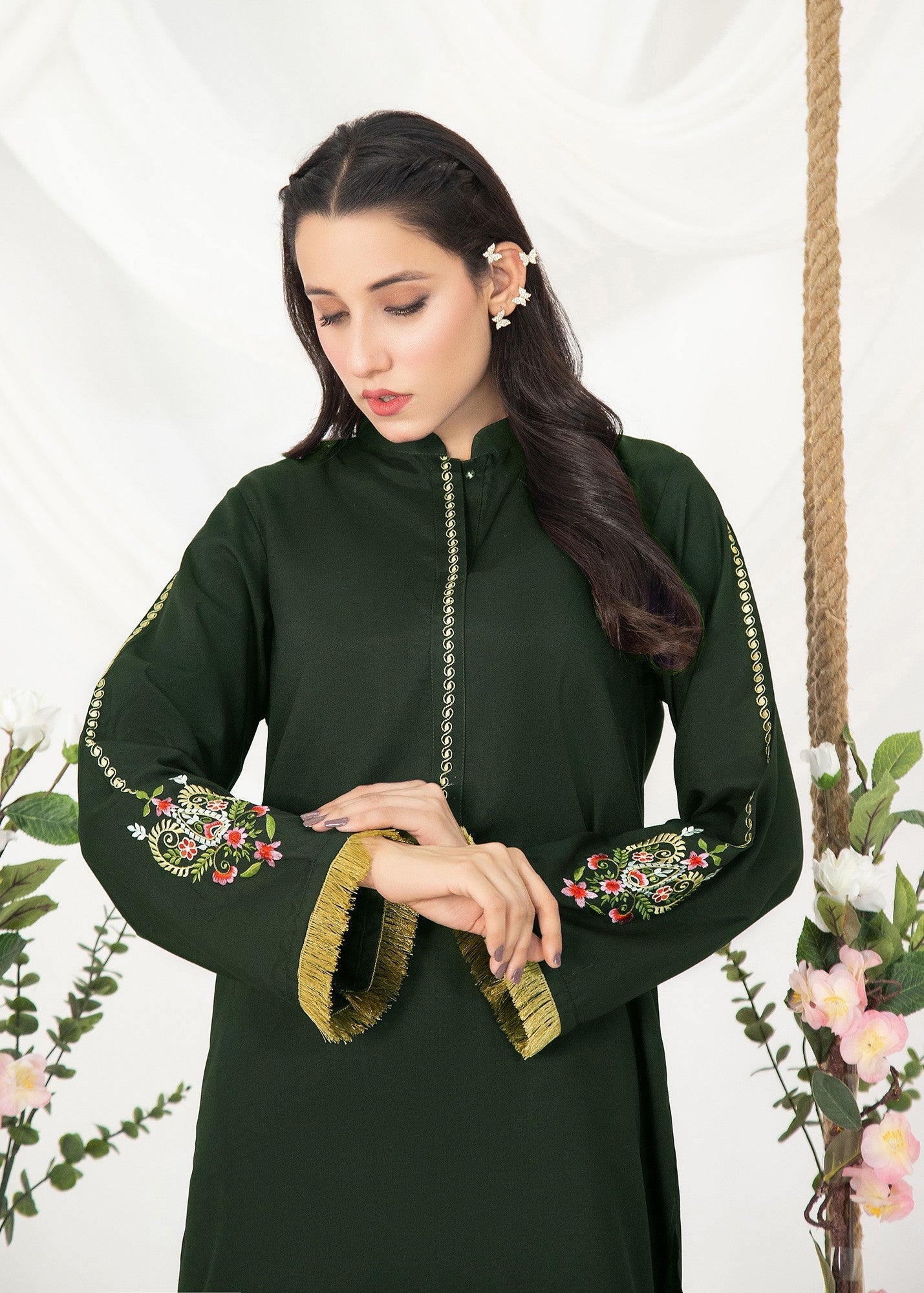 Vestilewear Green Women Kurta Set Stitched Suit VW12 A Women 2pcs