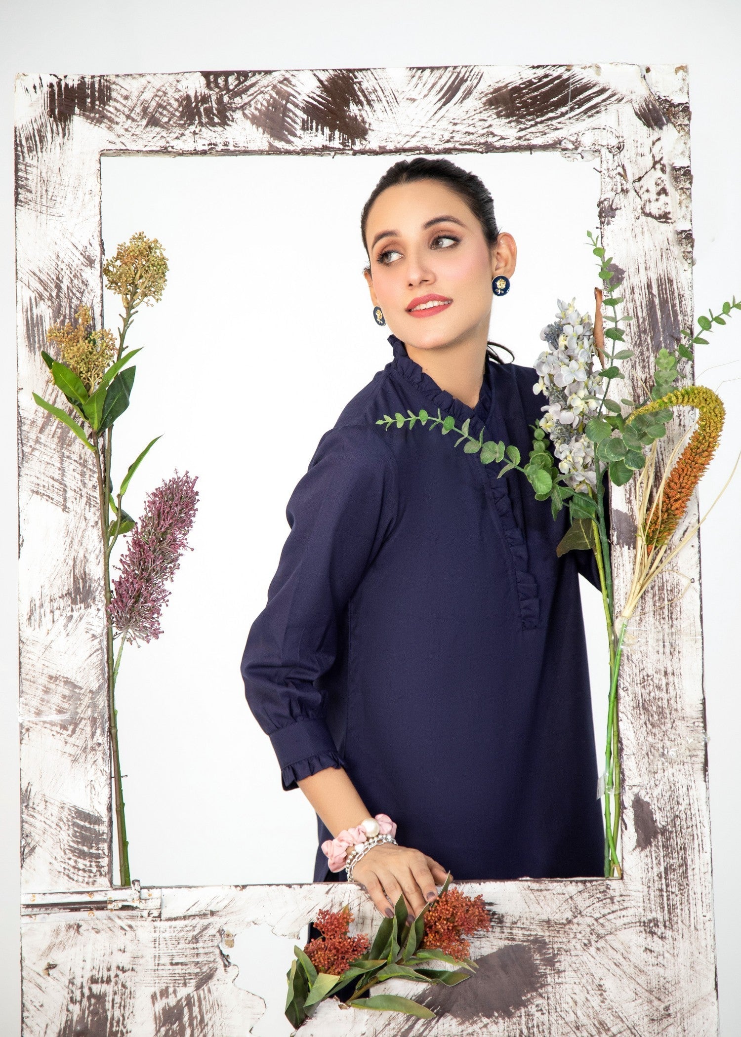 Vestilewear Navy Blue Women Co Ord Sets Stitched Suit (All Season) VW01 B Women 2pcs