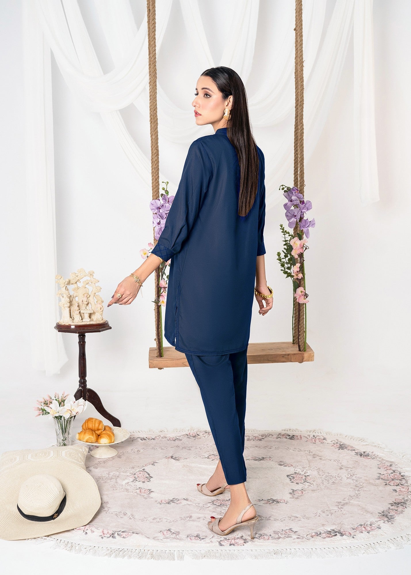 Vestilewear Blue Women Co Ord Sets Stitched Suit (All Season) VW04 B Women 2pcs