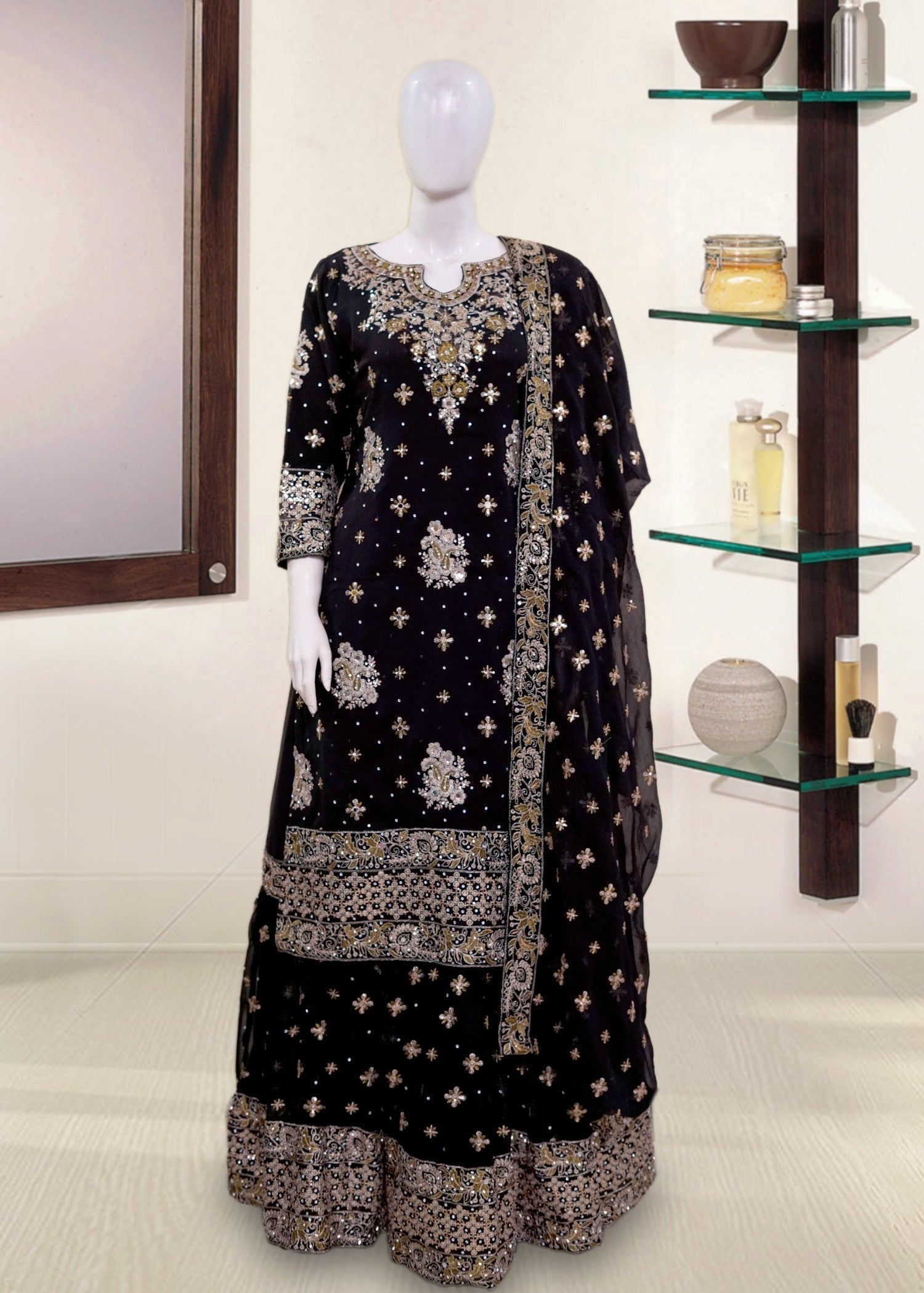 SAIRA SULTANA Aasira Black Women 3pcs