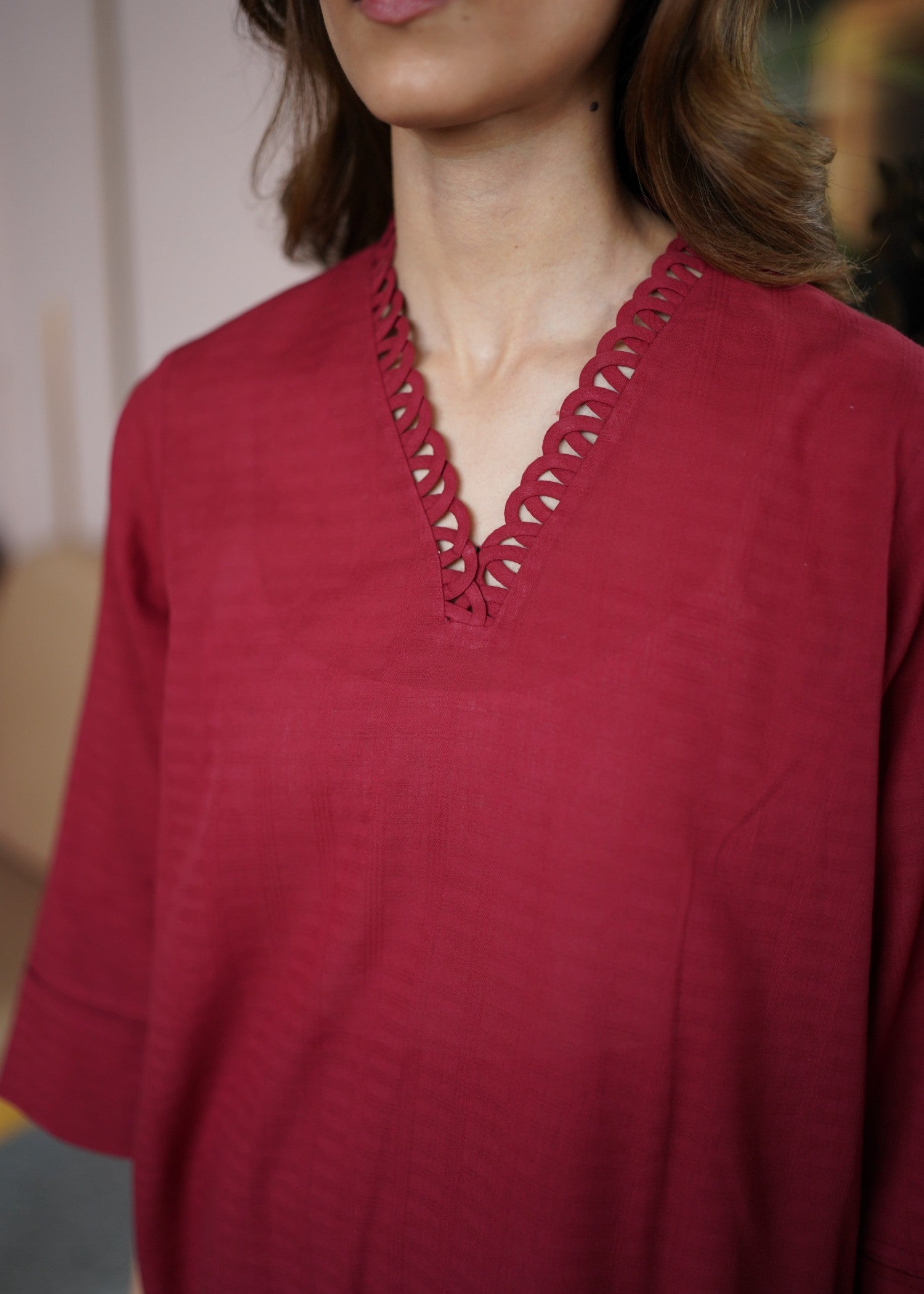 Sahar Carmine Couture Women 2pcs