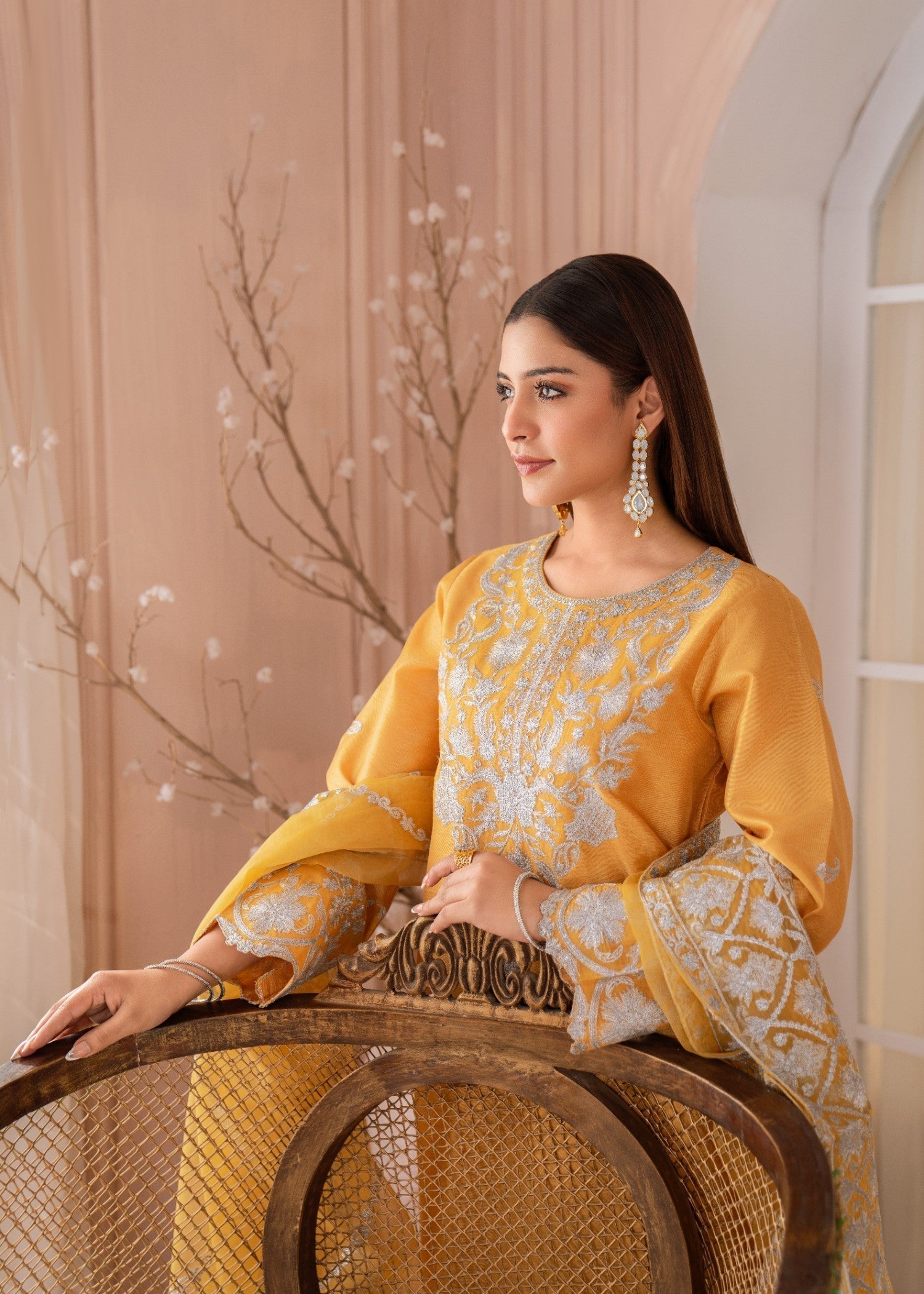 Alyssa GOLD RAW SILK KURTI SET ALL064 Women 3pcs