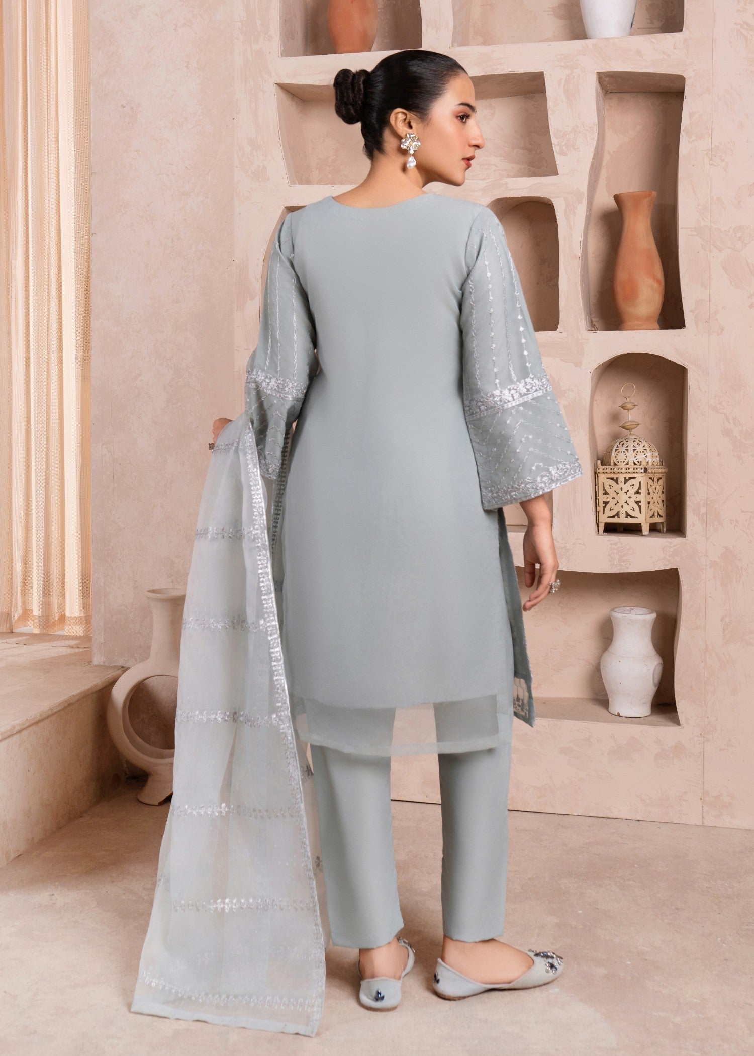 Four Season Boutique JUMMA 3 ORGANZA GREY Women 3pcs