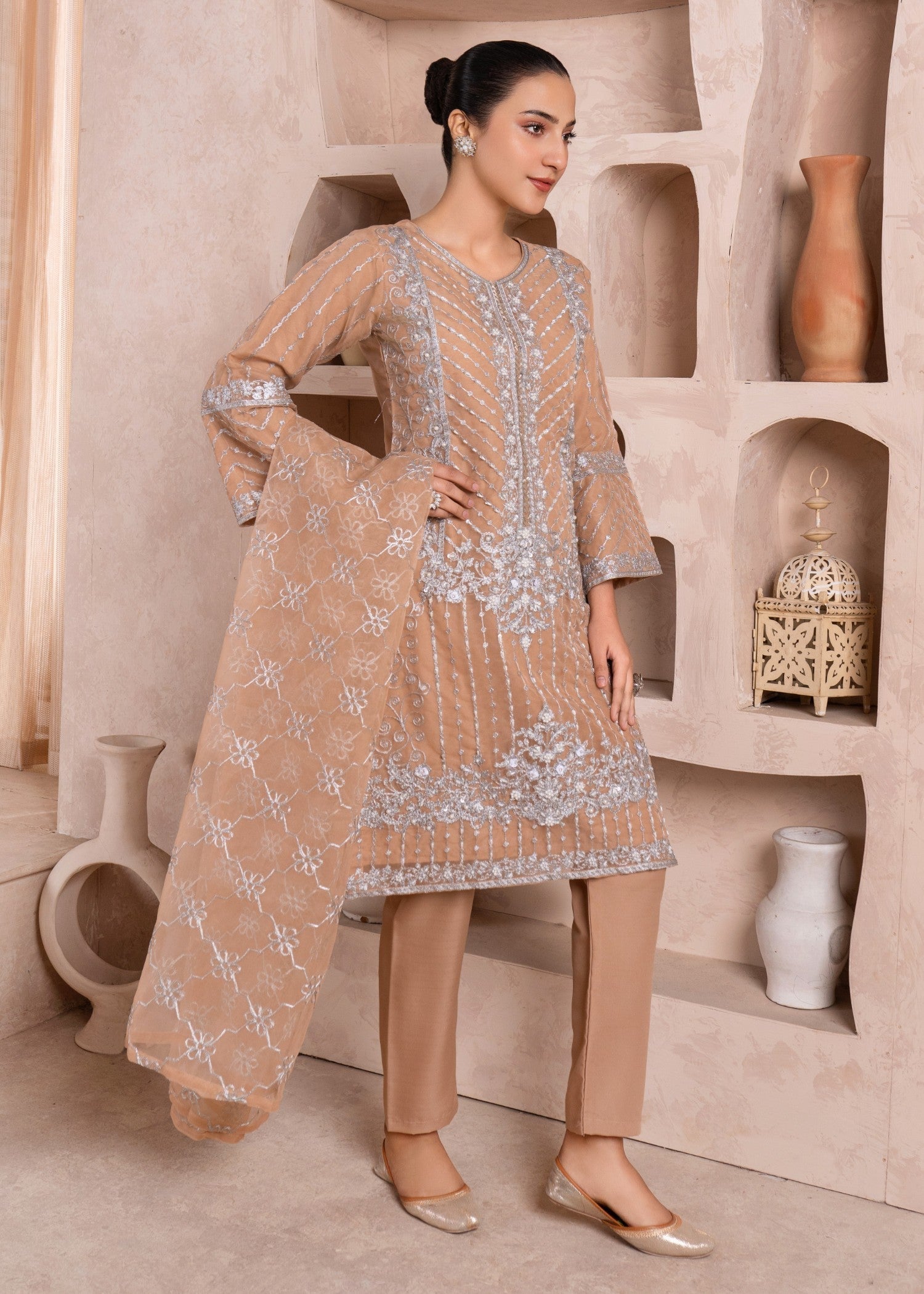 Four Season Boutique JUMMA 3 ORGANZA COFFEE Women 3pcs