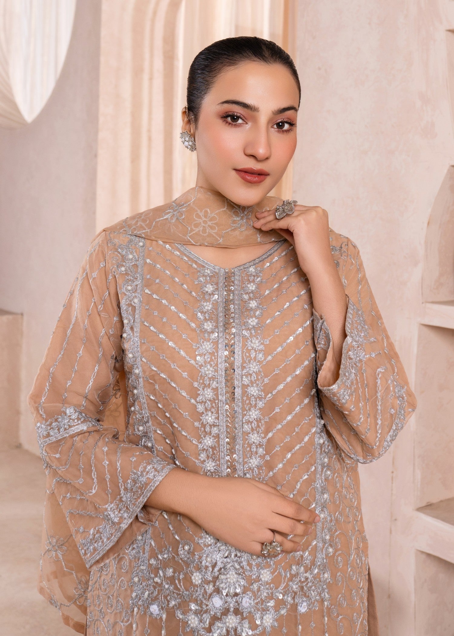 Four Season Boutique JUMMA 3 ORGANZA COFFEE Women 3pcs