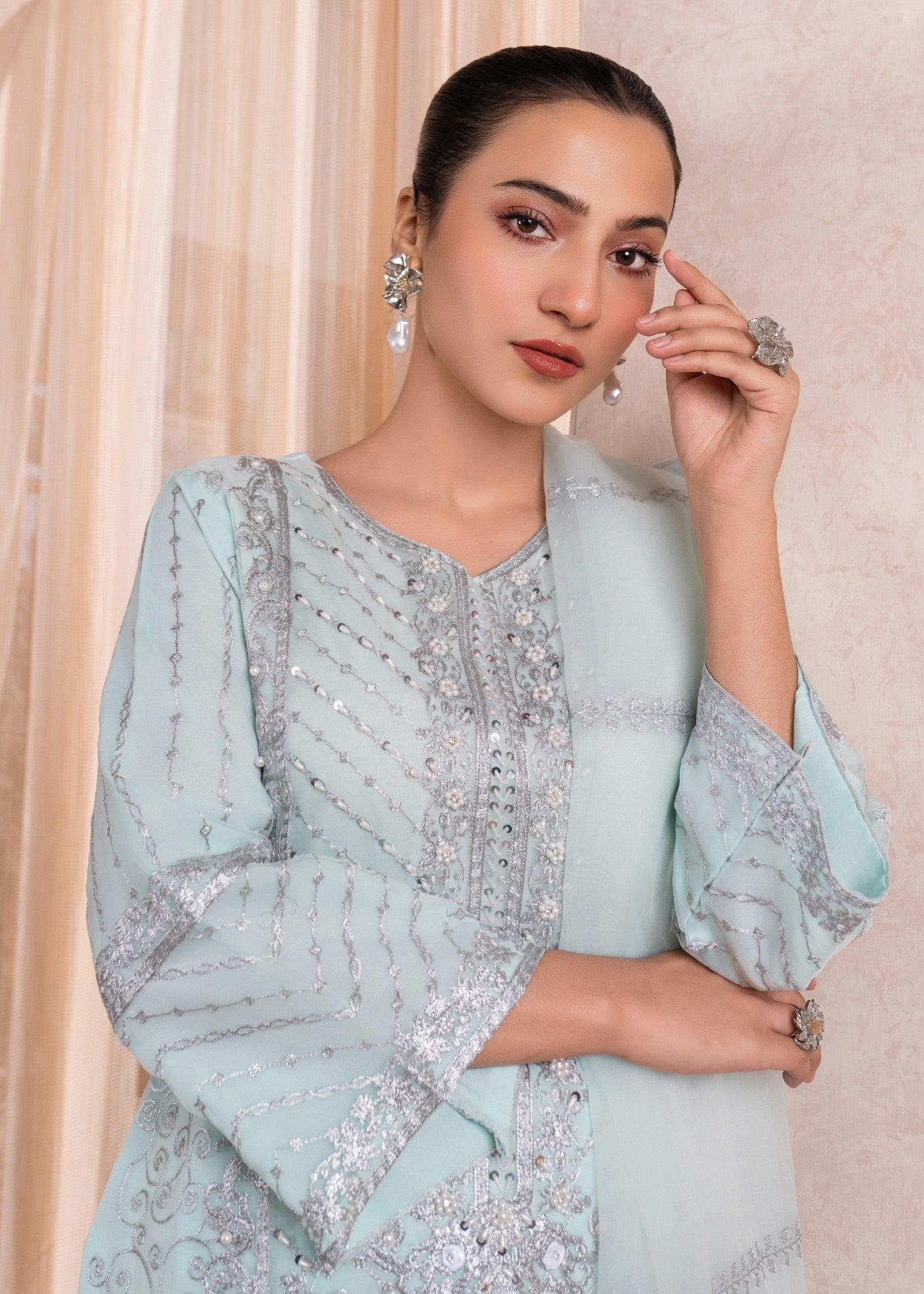 Four Season Boutique JUMMA 3 ORGANZA AQUA Women 3pcs