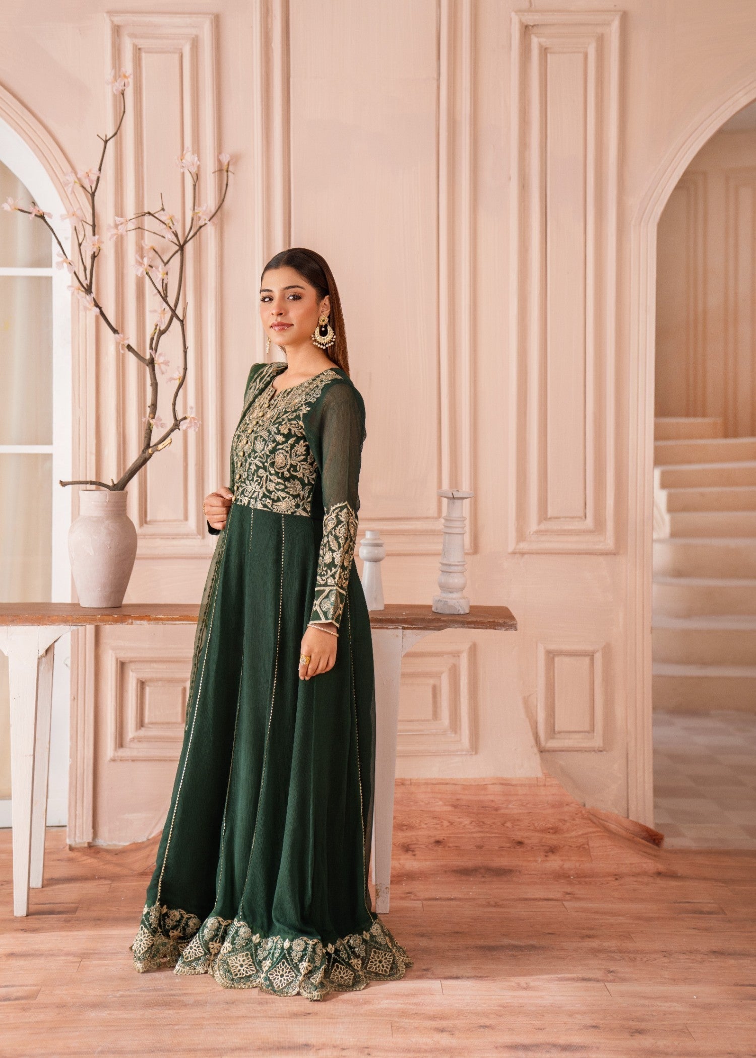 Alyssa BOTTLE GREEN MAXI ALL103 Women 3pcs