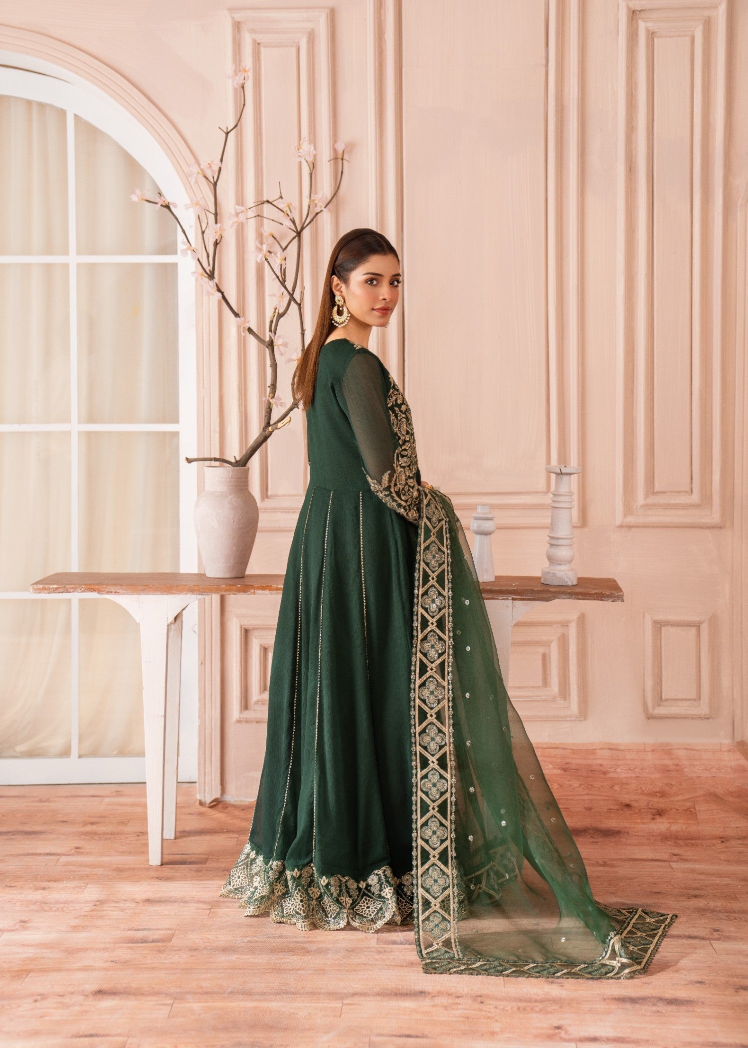 Alyssa BOTTLE GREEN MAXI ALL103 Women 3pcs