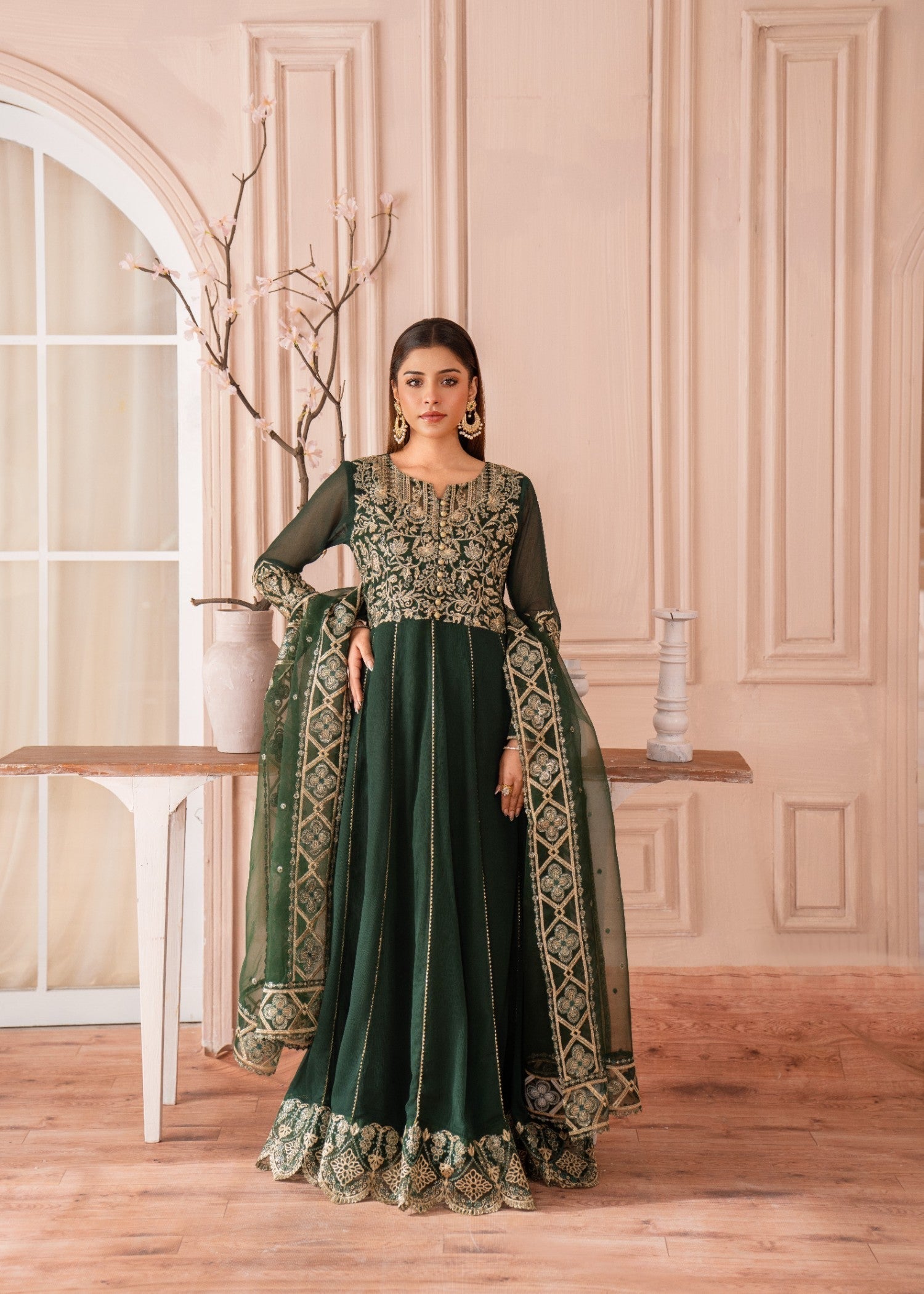 Alyssa BOTTLE GREEN MAXI ALL103 Women 3pcs