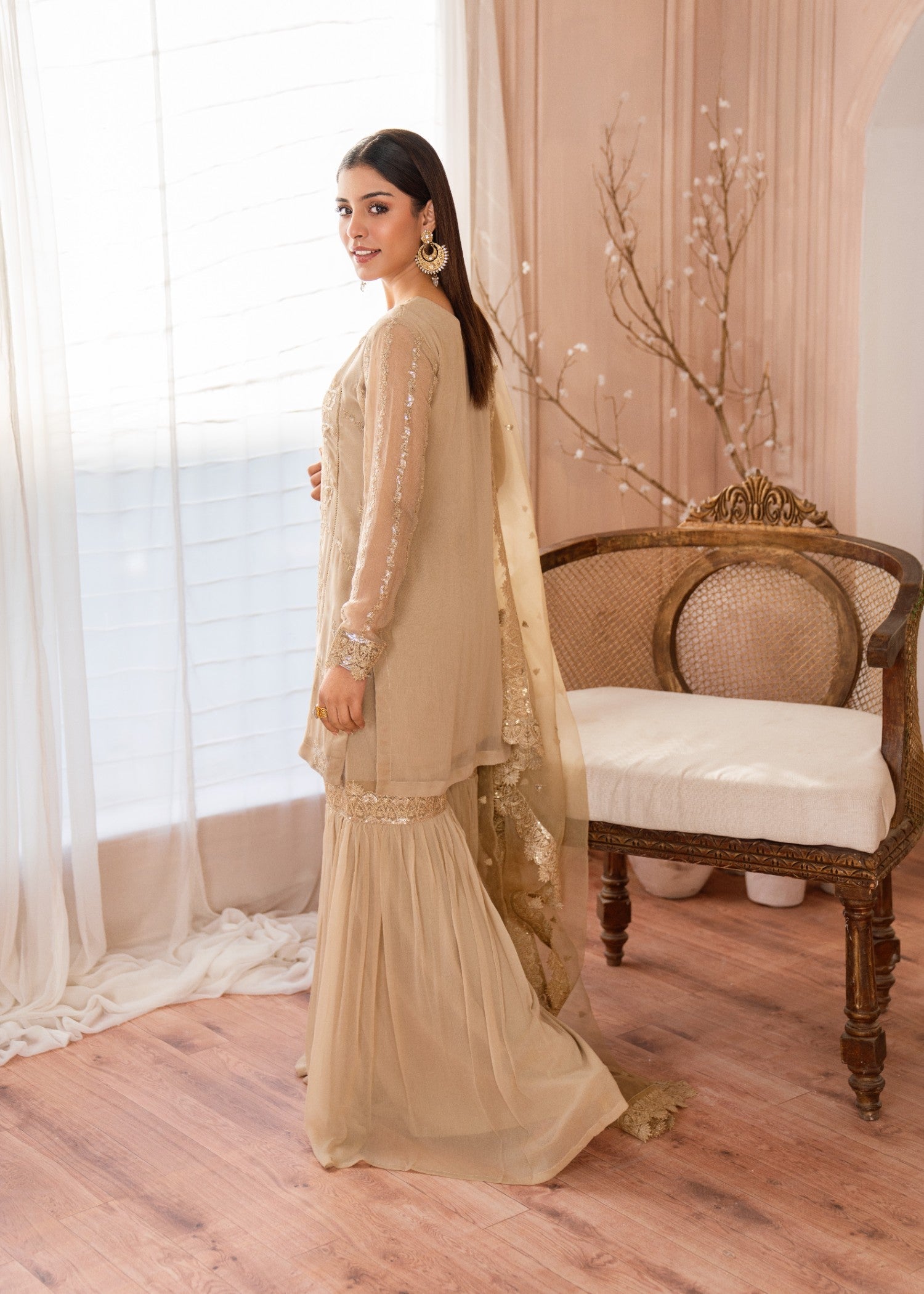 Alyssa GOLDEN GHARARA SET ALL112 Women 3pcs