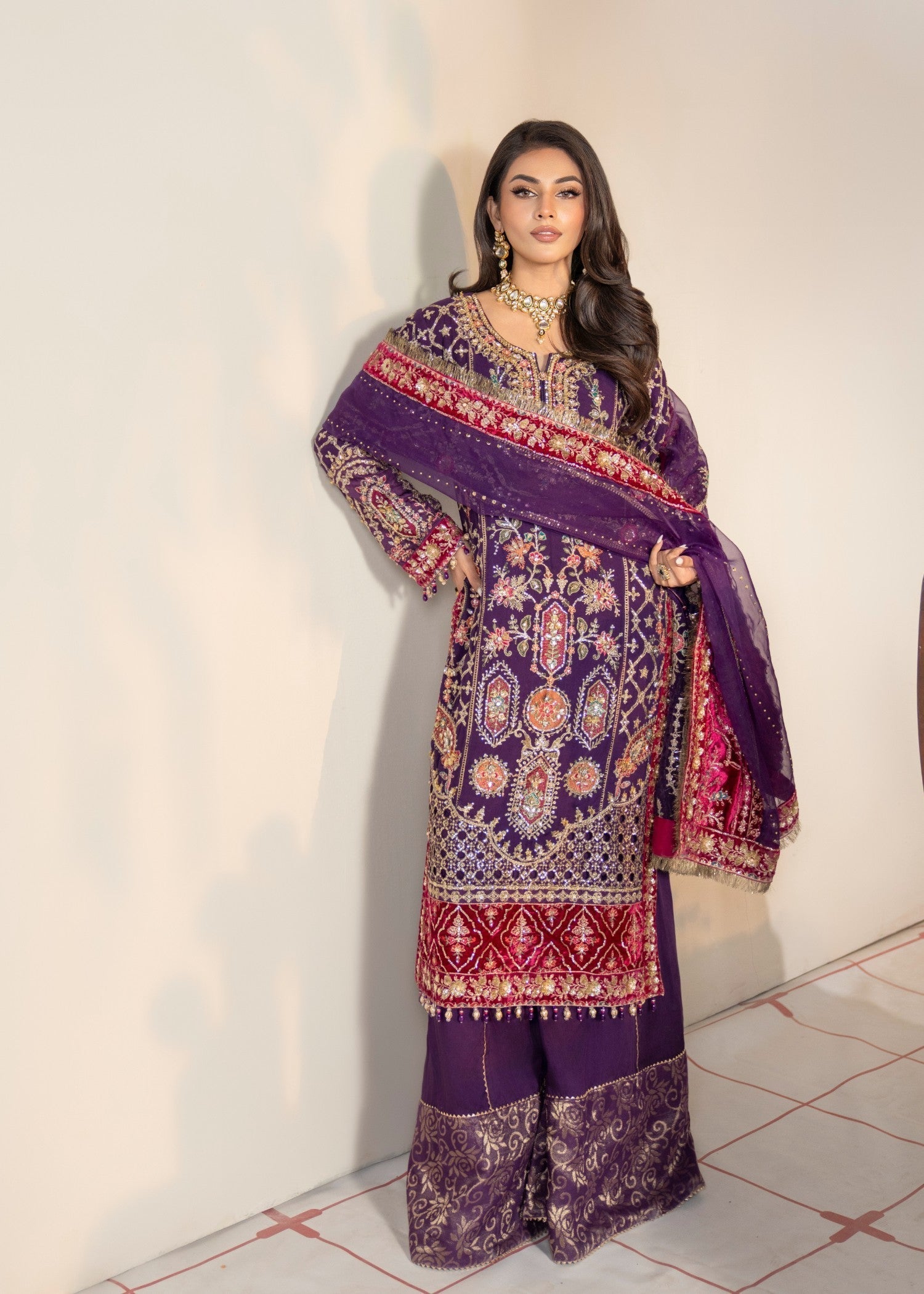 Sajni Fashion 3417 Purple Women 3pcs