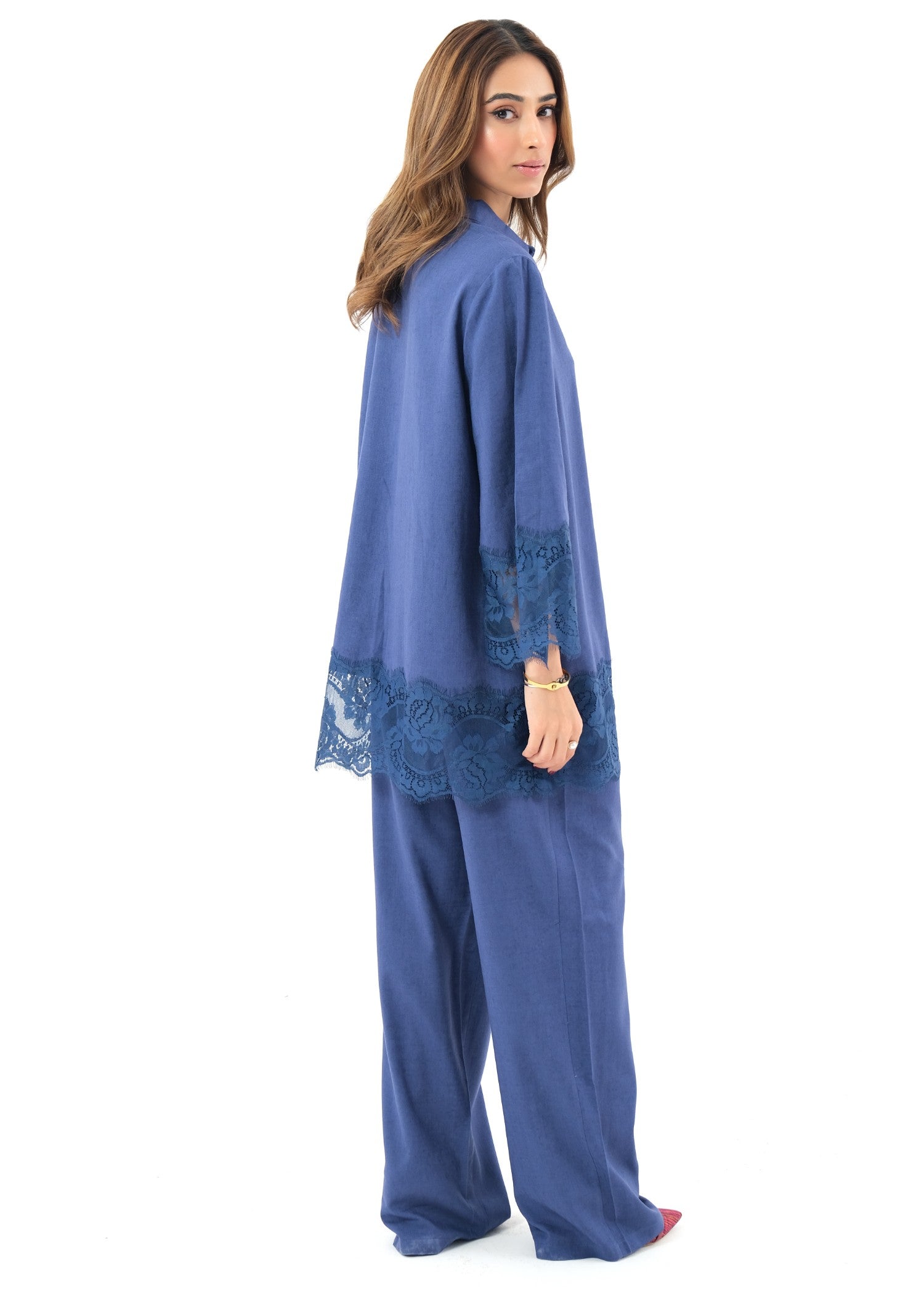 Noor By Saadia Asad D2 Blue LACE Women 2pcs