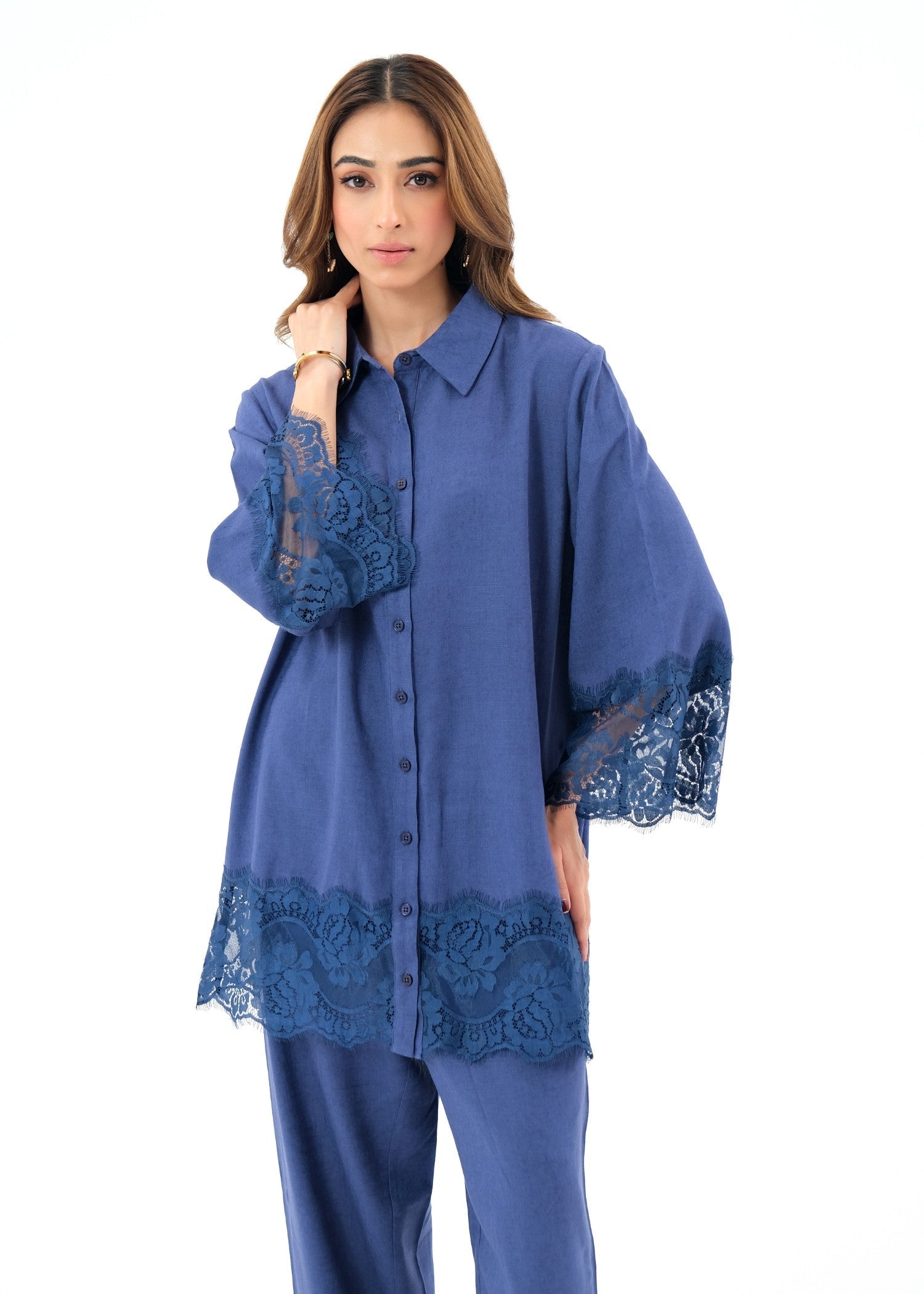 Noor By Saadia Asad D2 Blue LACE Women 2pcs