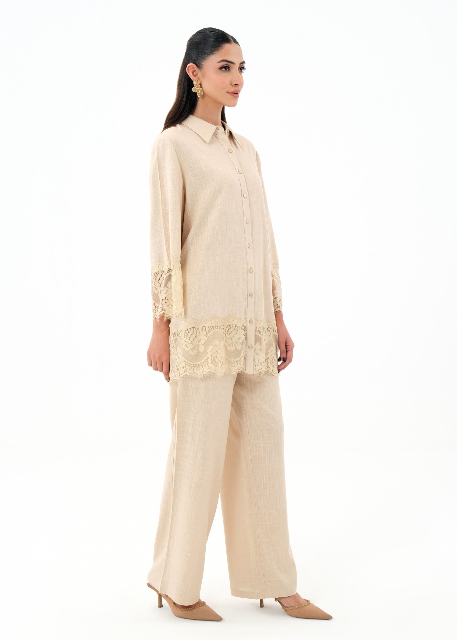 Noor By Saadia Asad D3 ivory LACE Women 2pcs