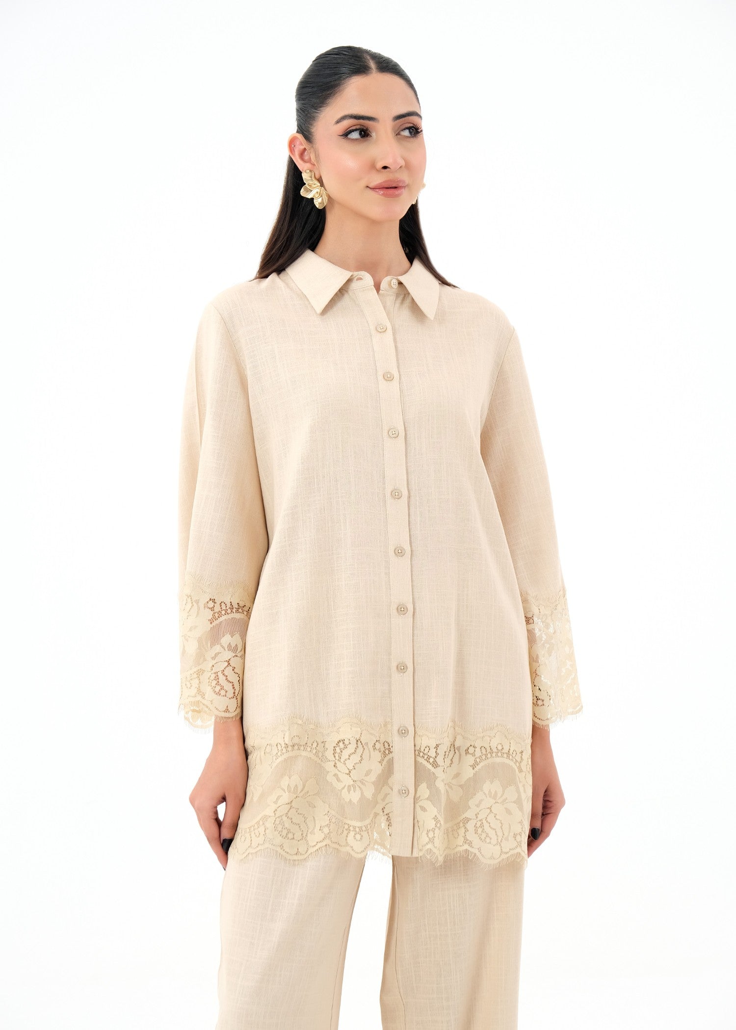 Noor By Saadia Asad D3 ivory LACE Women 2pcs