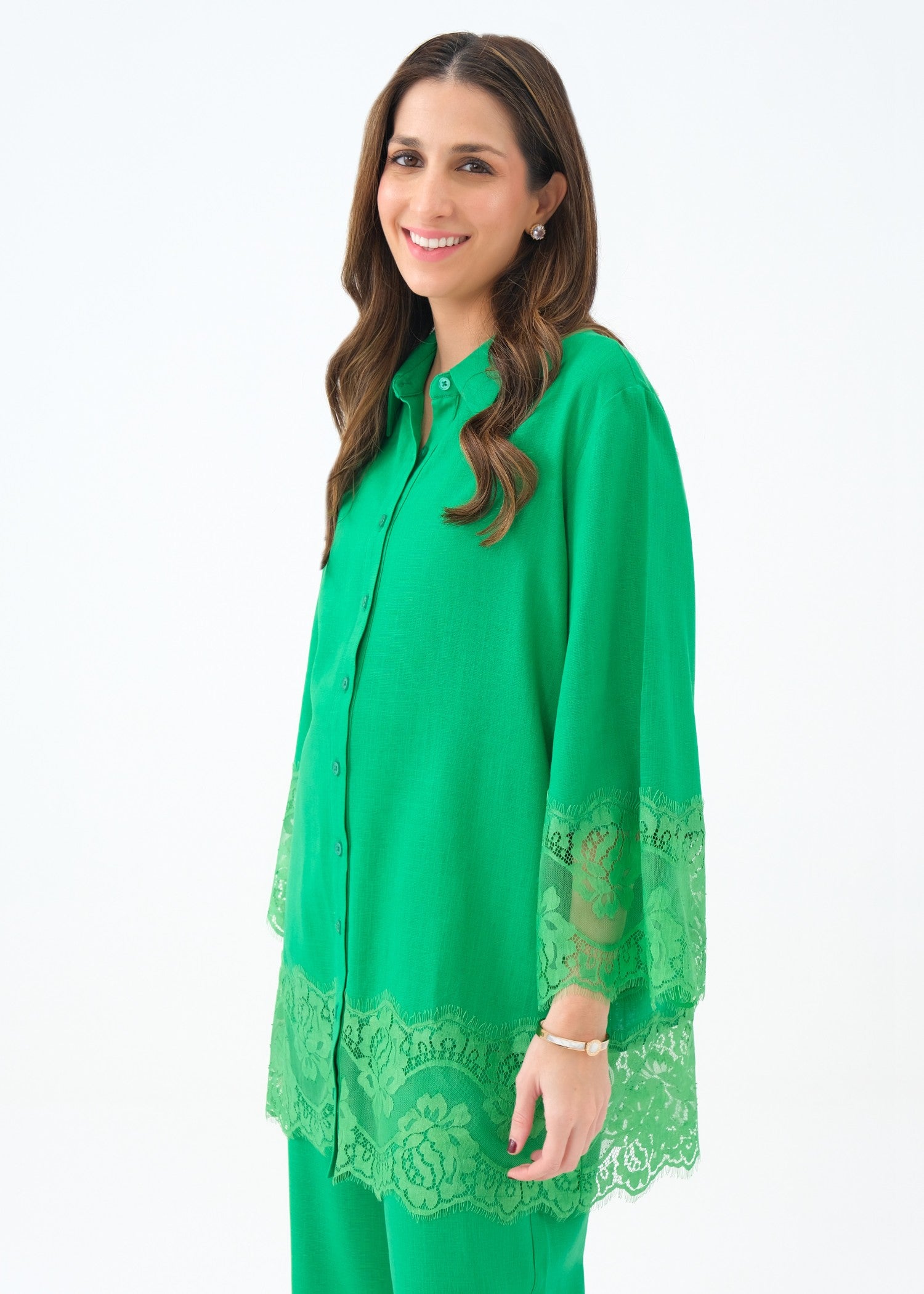 Noor By Saadia Asad D4 Green LACE Women 2pcs