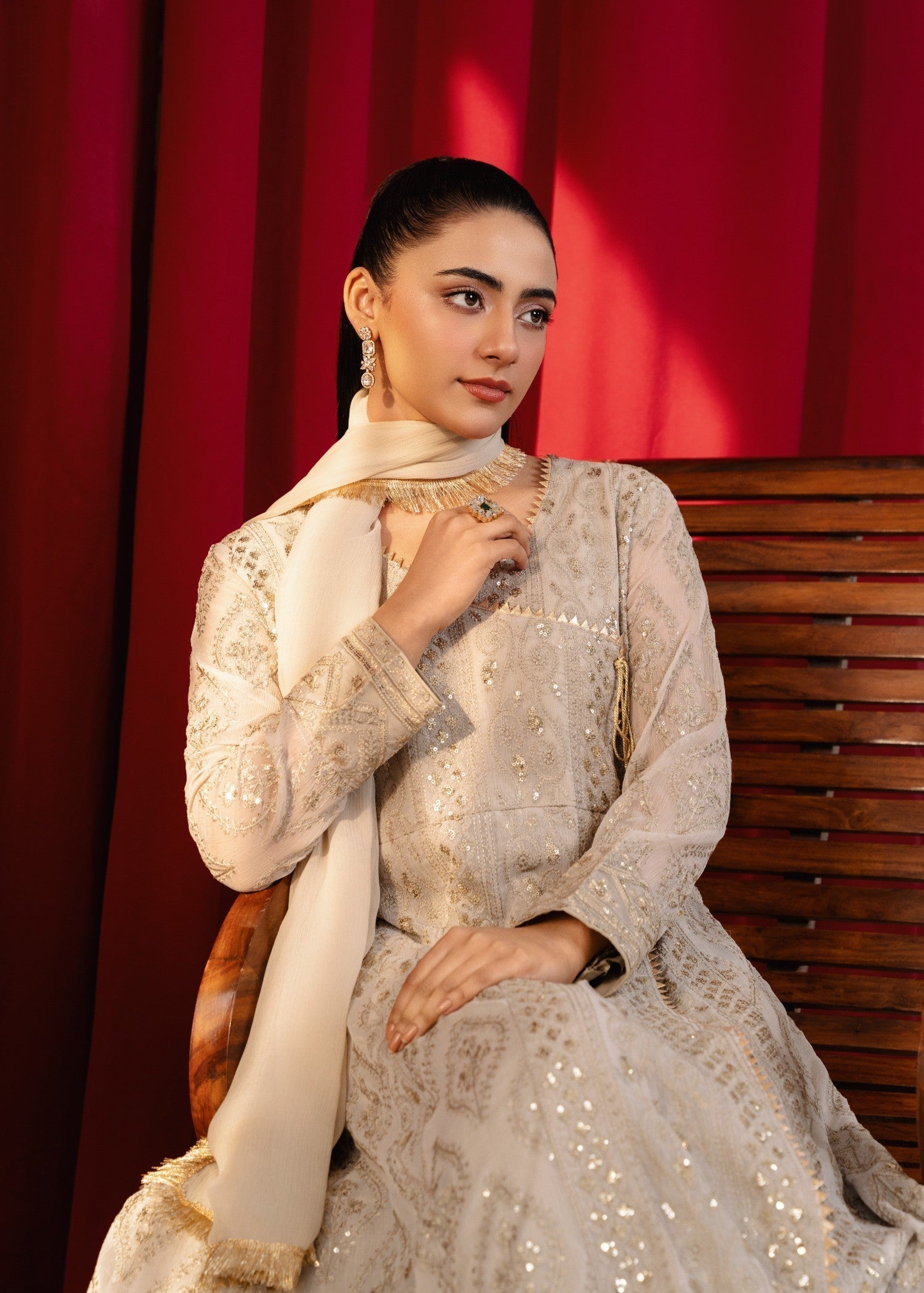 Manahils Angrakha 099 TAN Women 3pcs