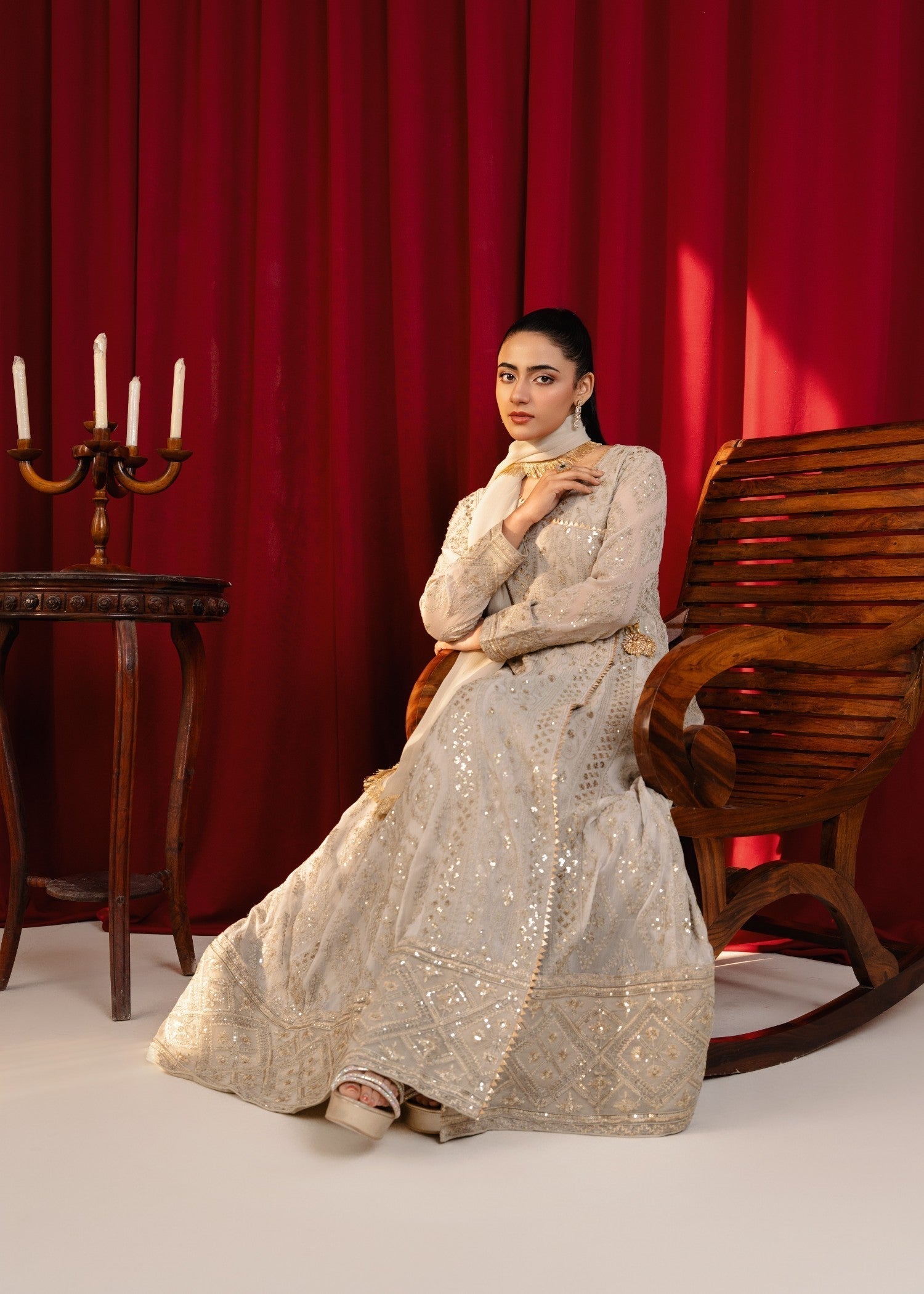 Manahils Angrakha 099 TAN Women 3pcs