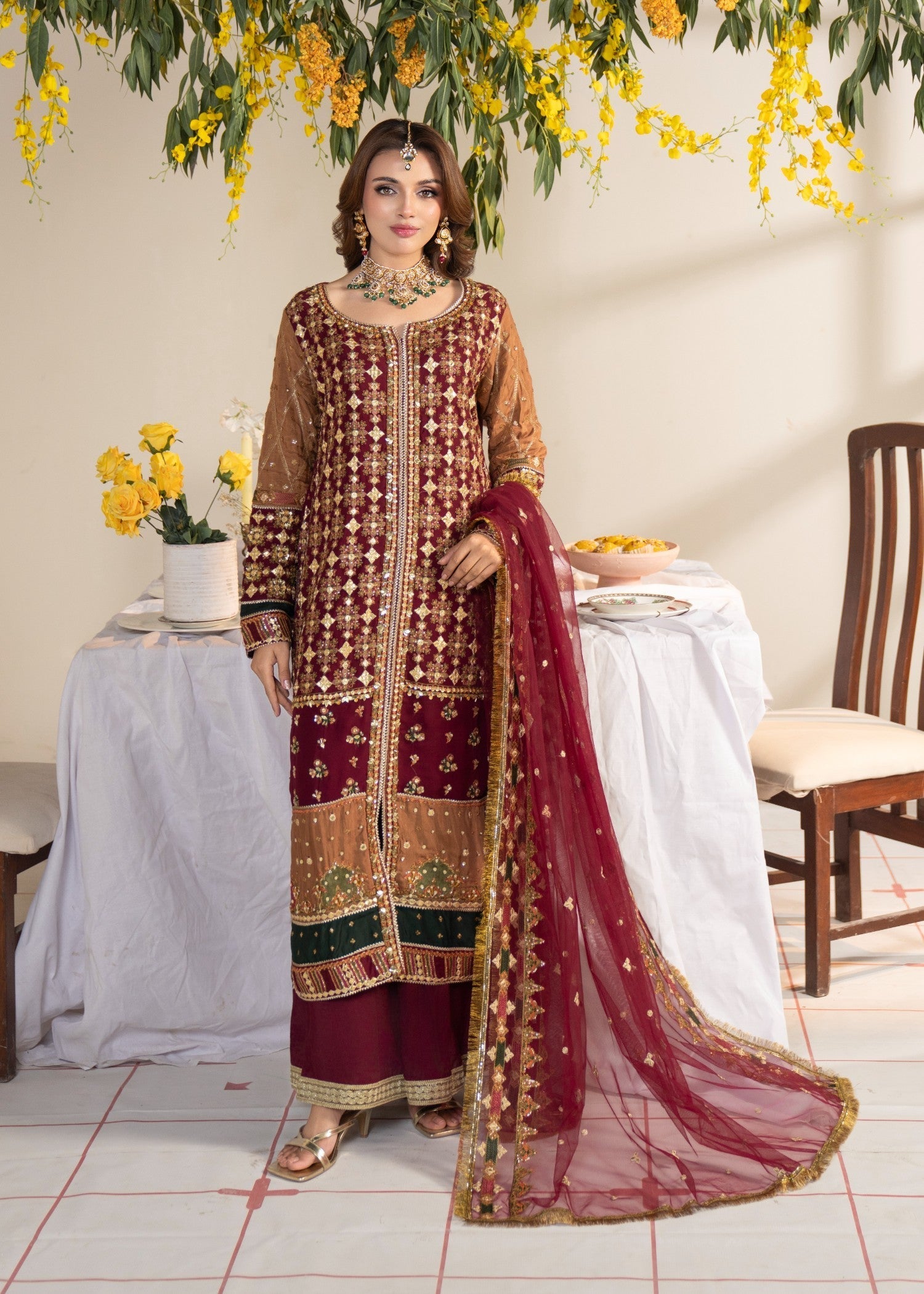 Sajni Fashion 3419 Maroon Women 3pcs