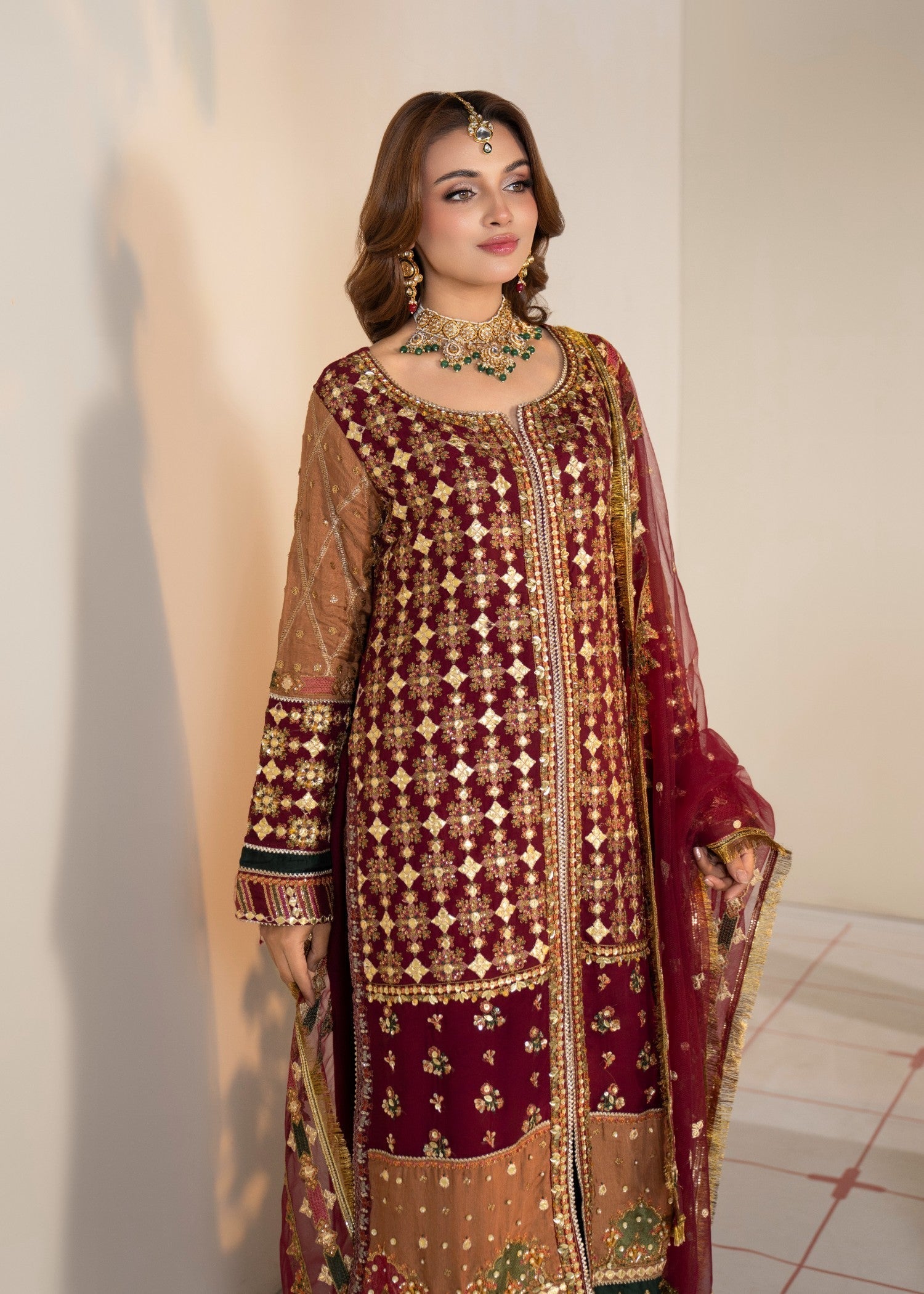 Sajni Fashion 3419 Maroon Women 3pcs