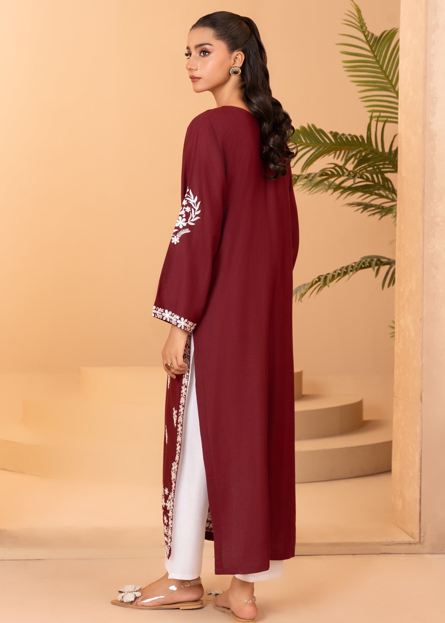 Chaudhary Arts Indian Kurti Maroon Women 1pcs