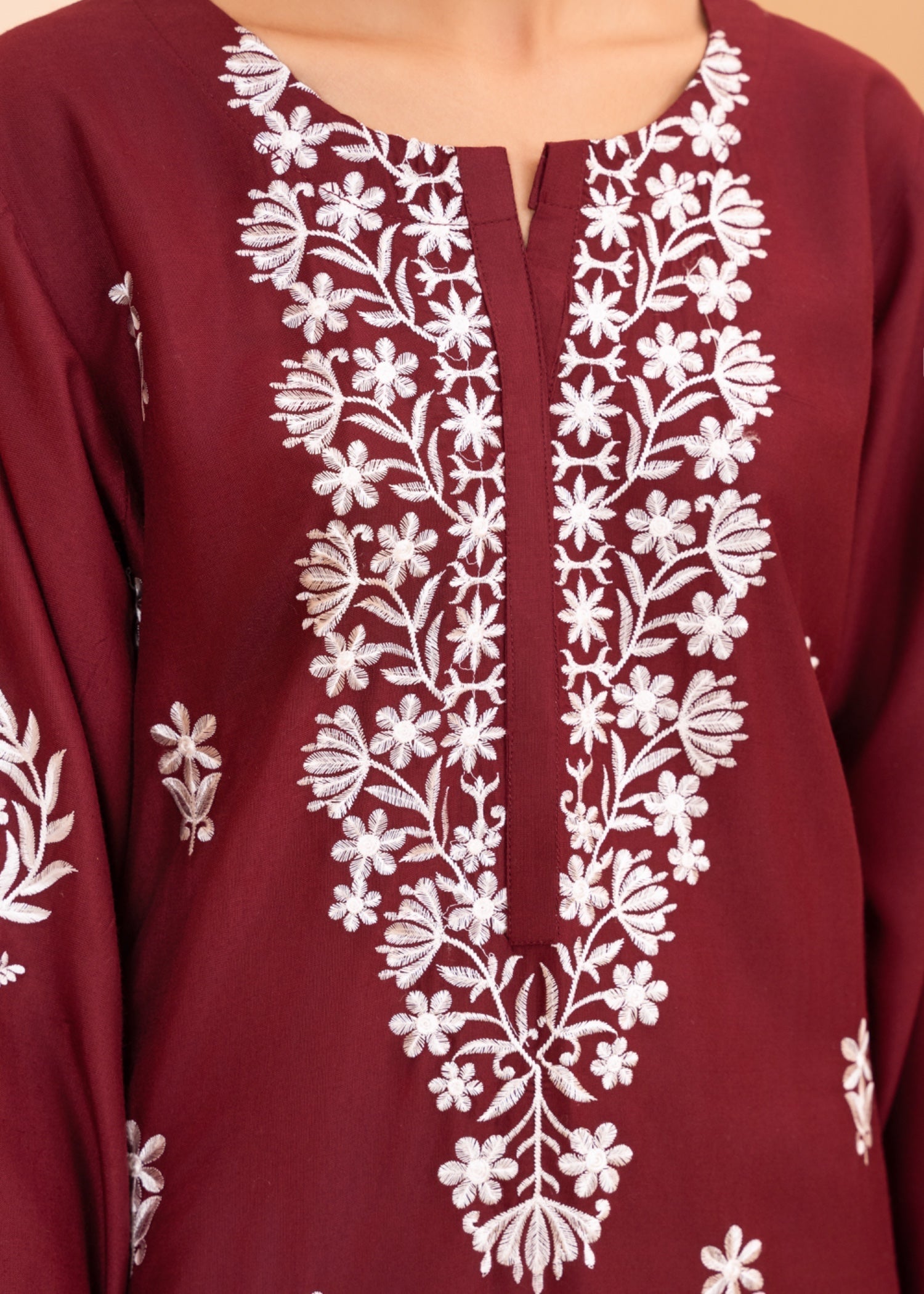 Chaudhary Arts Indian Kurti Maroon Women 1pcs