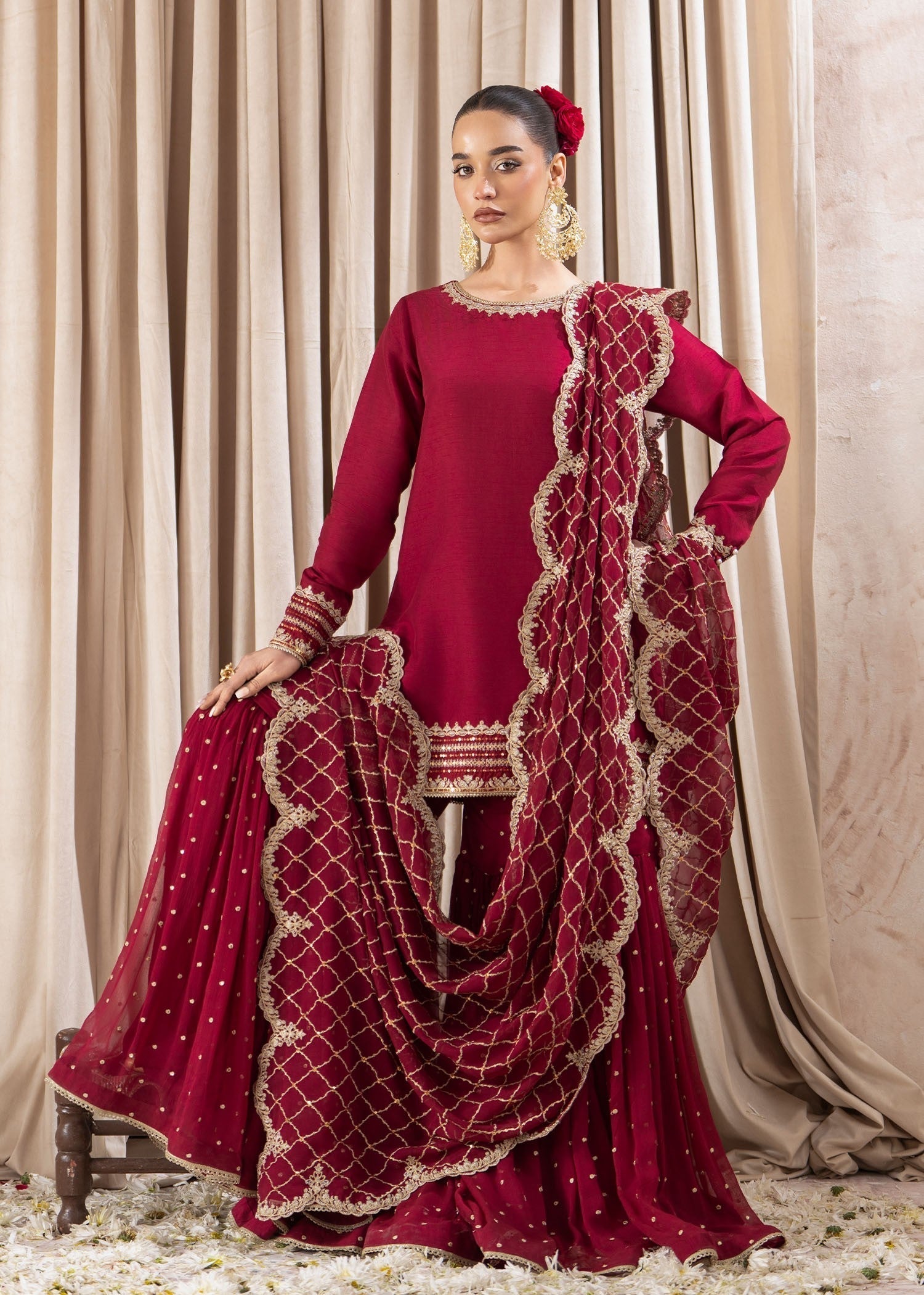 Rang-e-Haya Shehrbano (Fuchsia Red) Women 4pcs