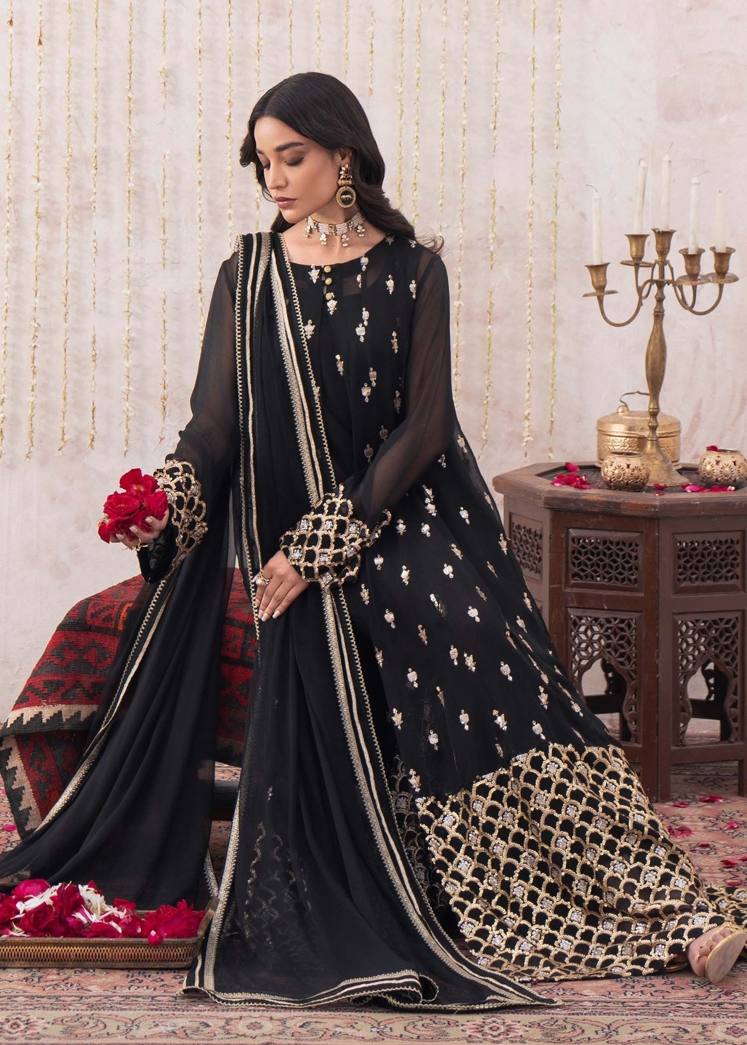 Rang-e-Haya Sunghar (Black) Women 4pcs