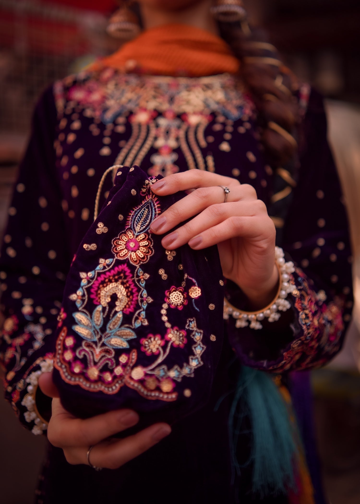 Suits By Sadia Velvet multi duppatta areeba Women 4pcs