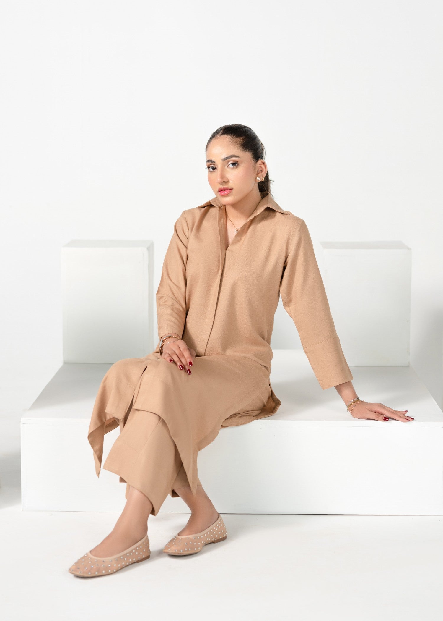 Divinely Crafted Women's Cord Sets Warm Embrace Golden Dune Gold Lea Fall Women 2pcs