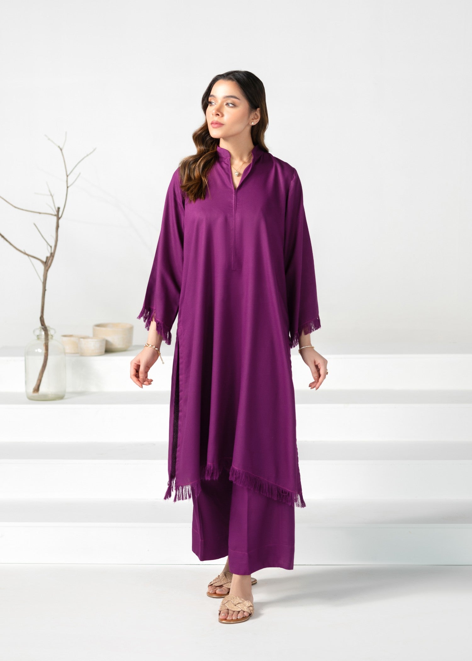 Divinely Crafted Women's Cord Sets Bold Statements Berry Luxe Purple Lea Fall Women 2pcs