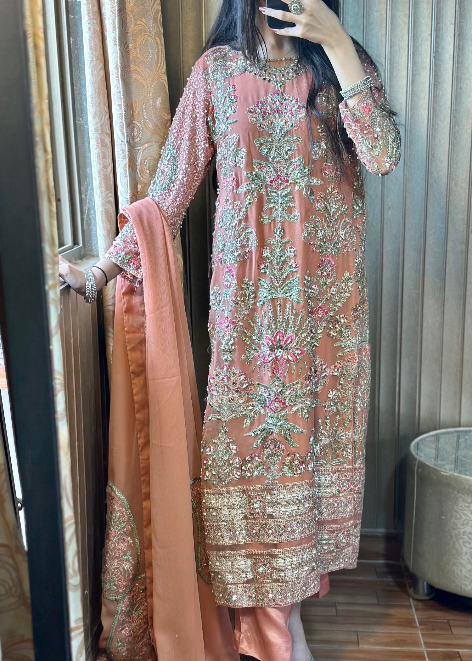 Suits By Sadia Peachy chiffon Women 3pcs