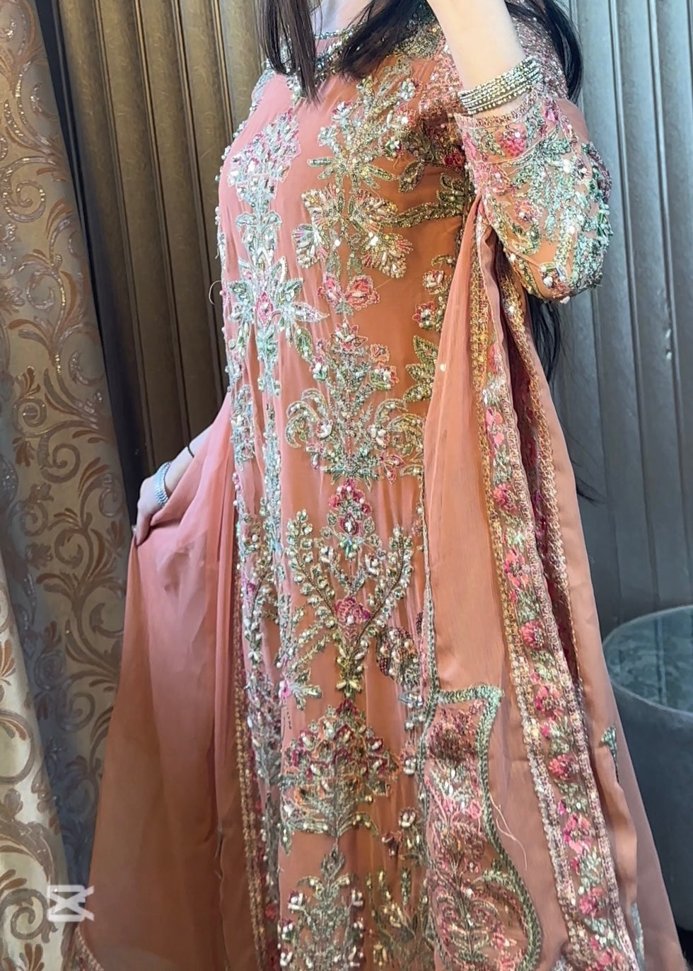 Suits By Sadia Peachy chiffon Women 3pcs