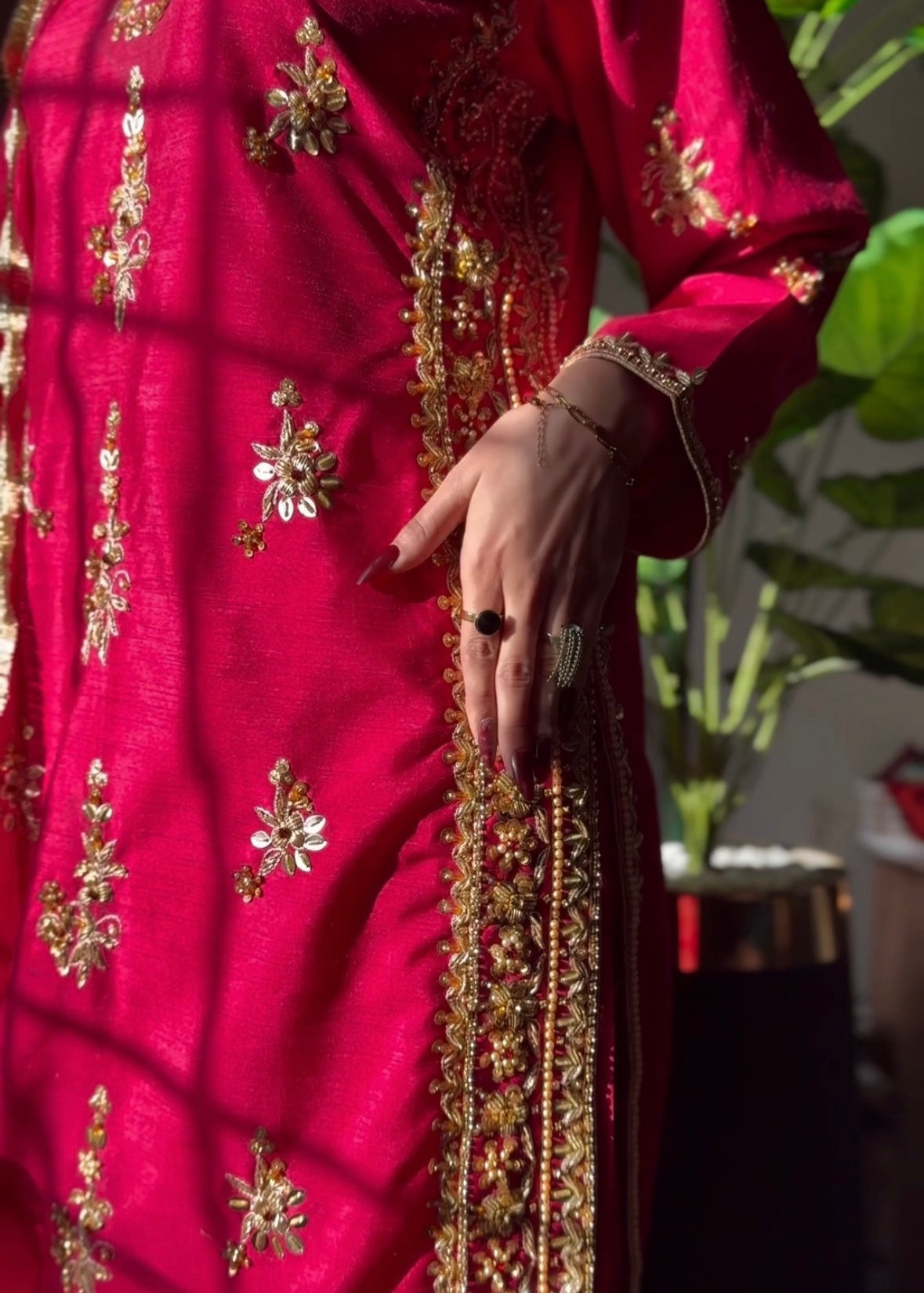 Suits By Sadia Raw silk pink shehnai Women 3pcs