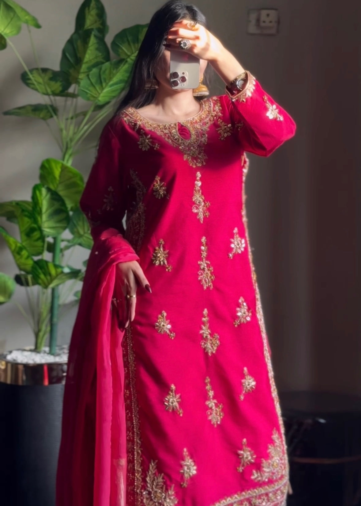 Suits By Sadia Raw silk pink shehnai Women 3pcs